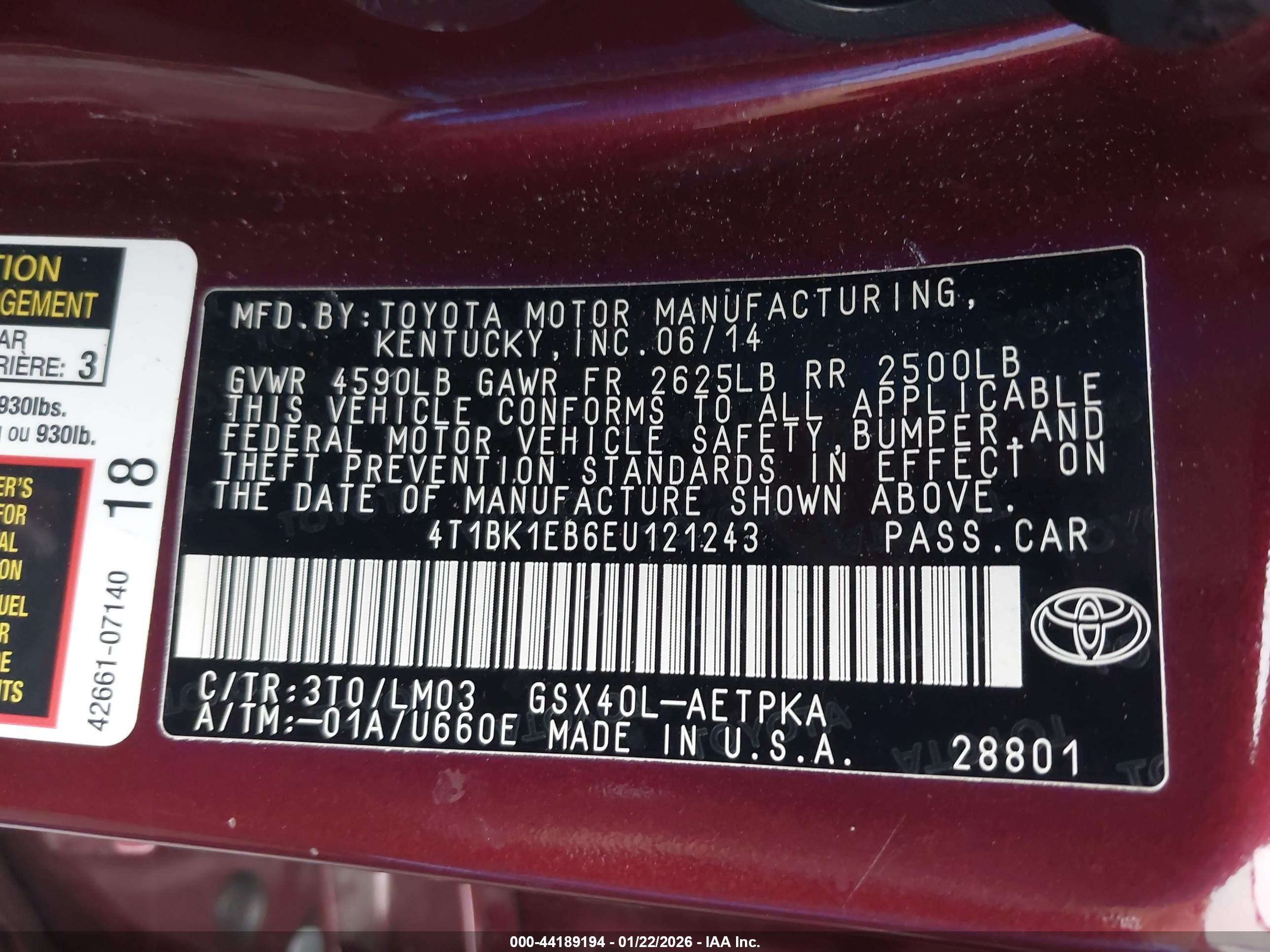 TOYOTA AVALON image 9