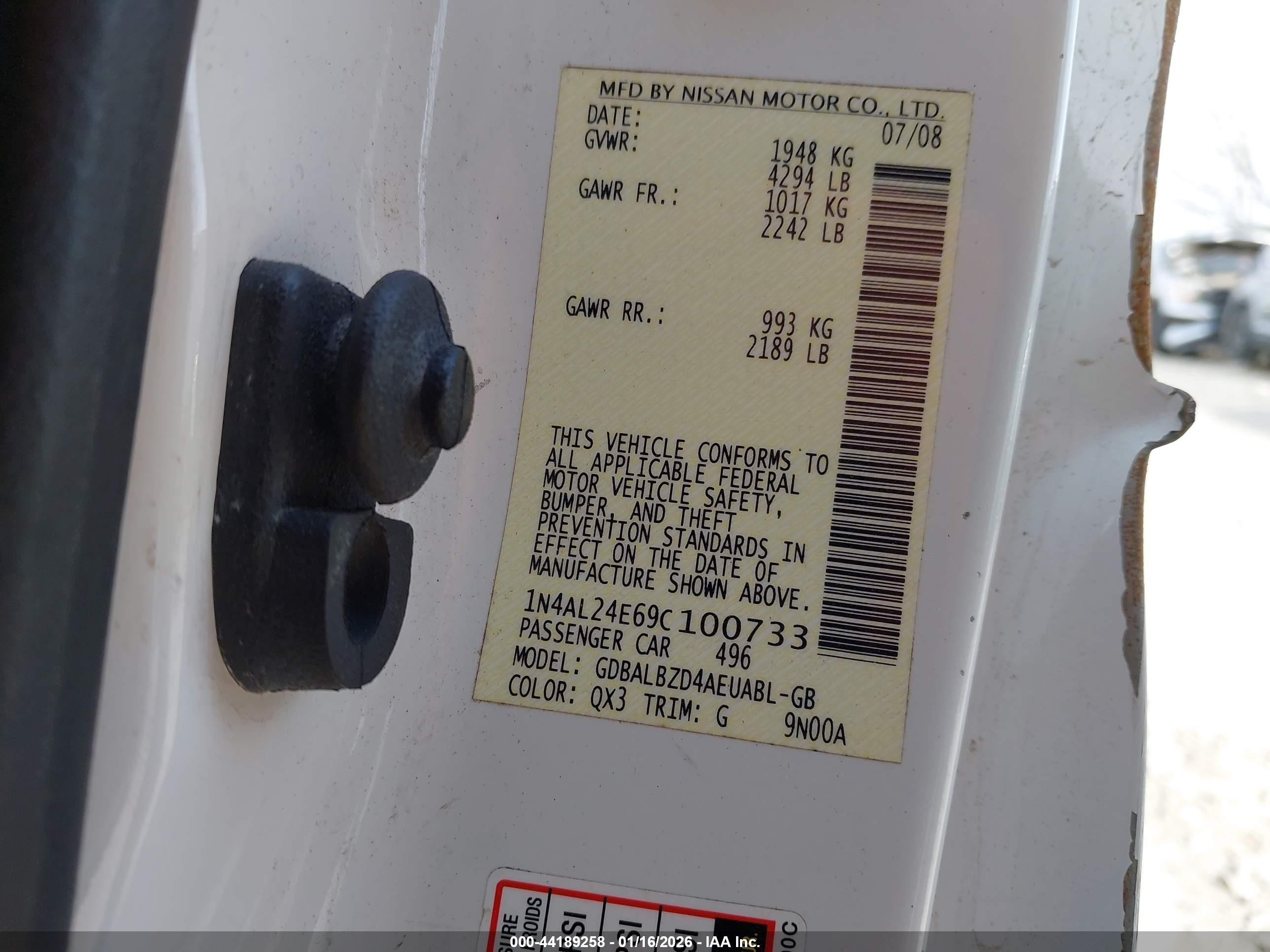 NISSAN ALTIMA image 9