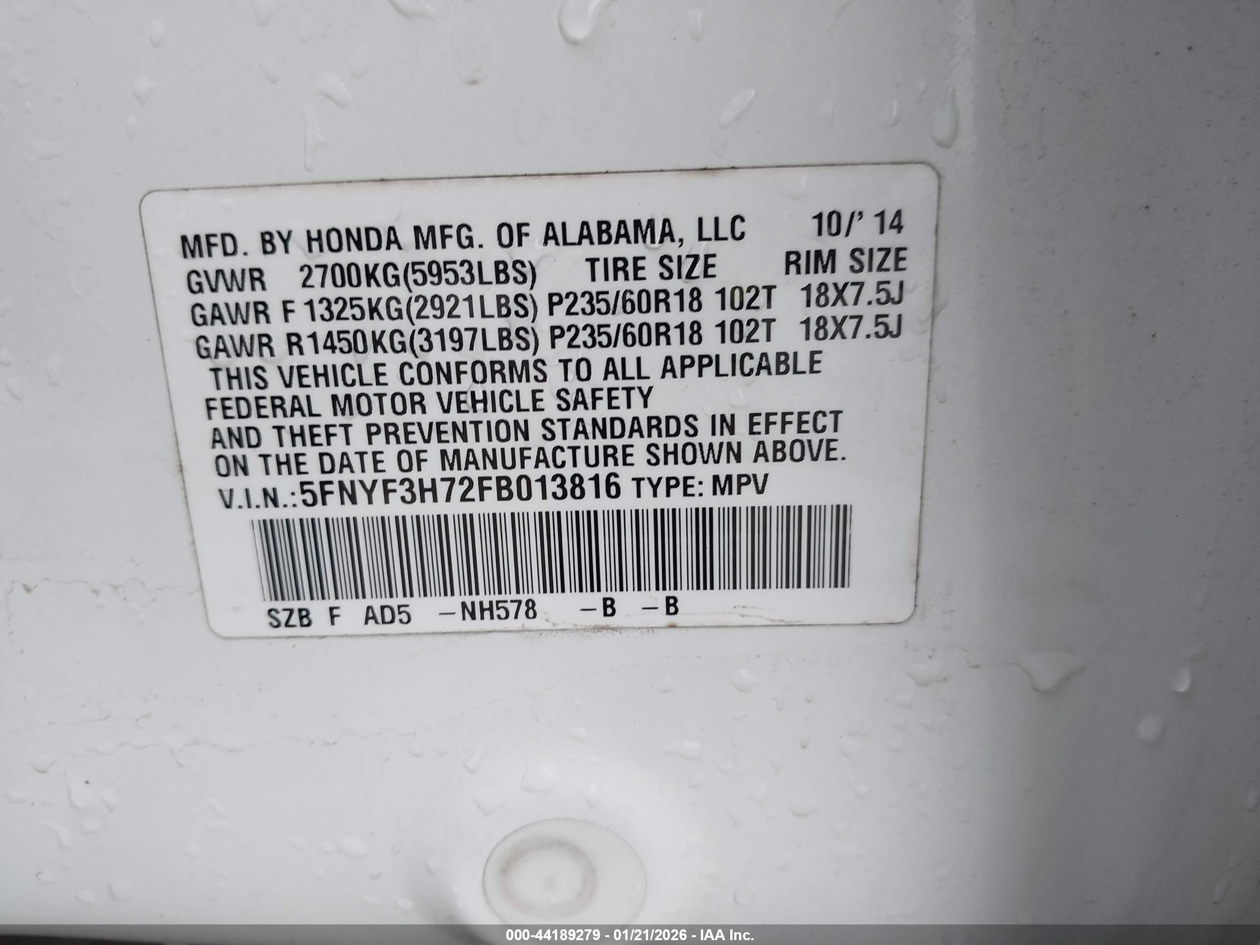 HONDA PILOT image 9