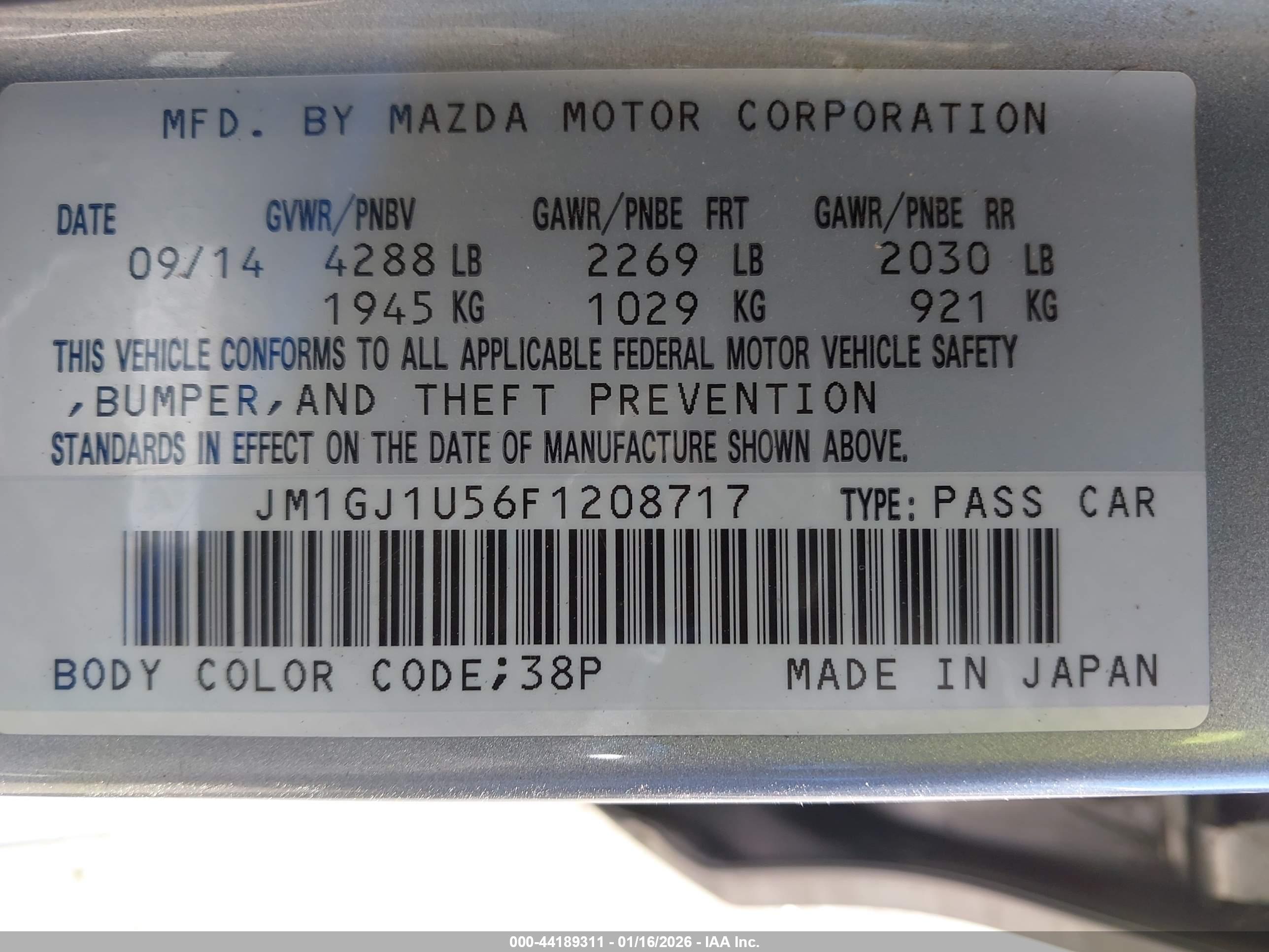 MAZDA MAZDA6 image 9