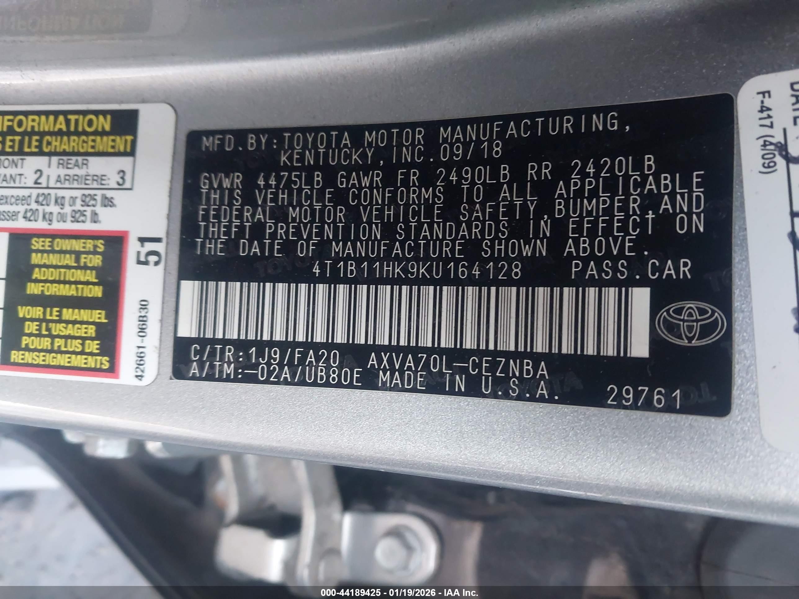 TOYOTA CAMRY image 9