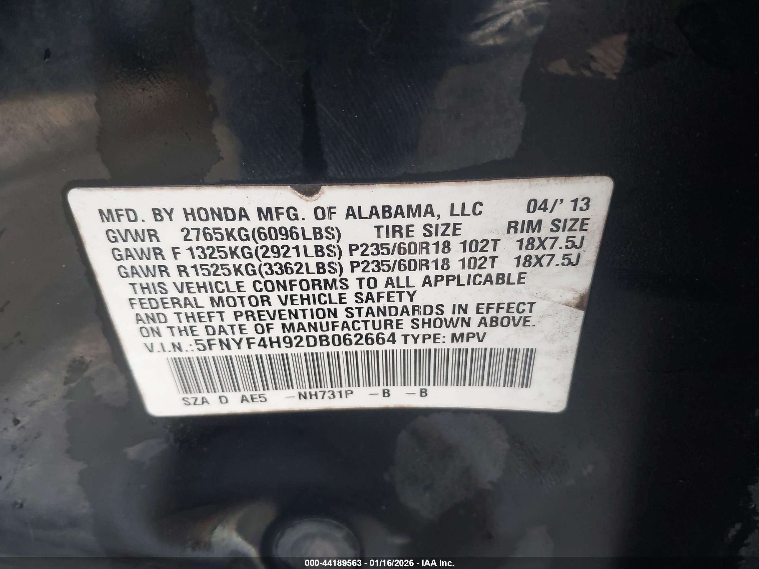 HONDA PILOT image 9