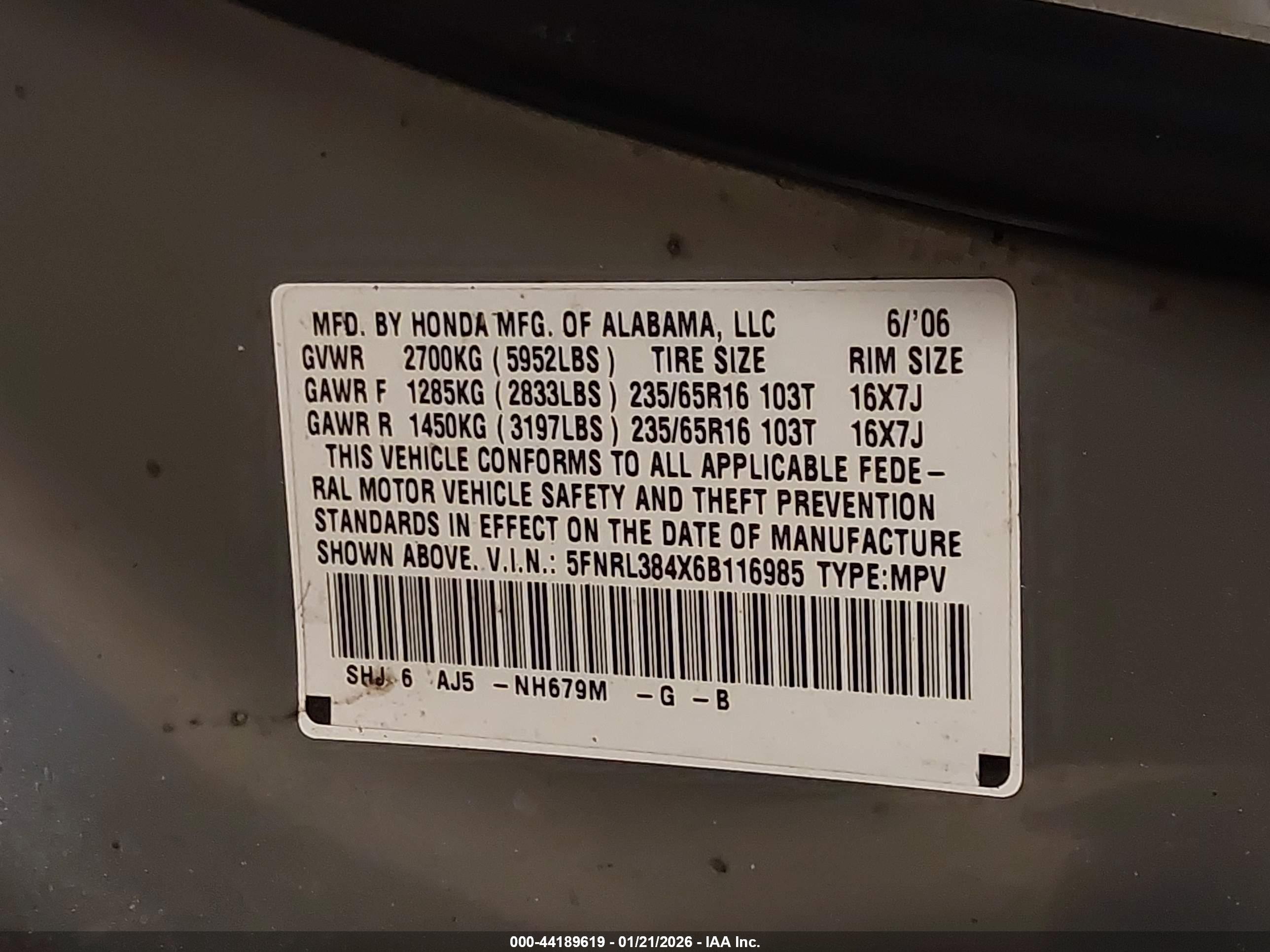 HONDA ODYSSEY image 9