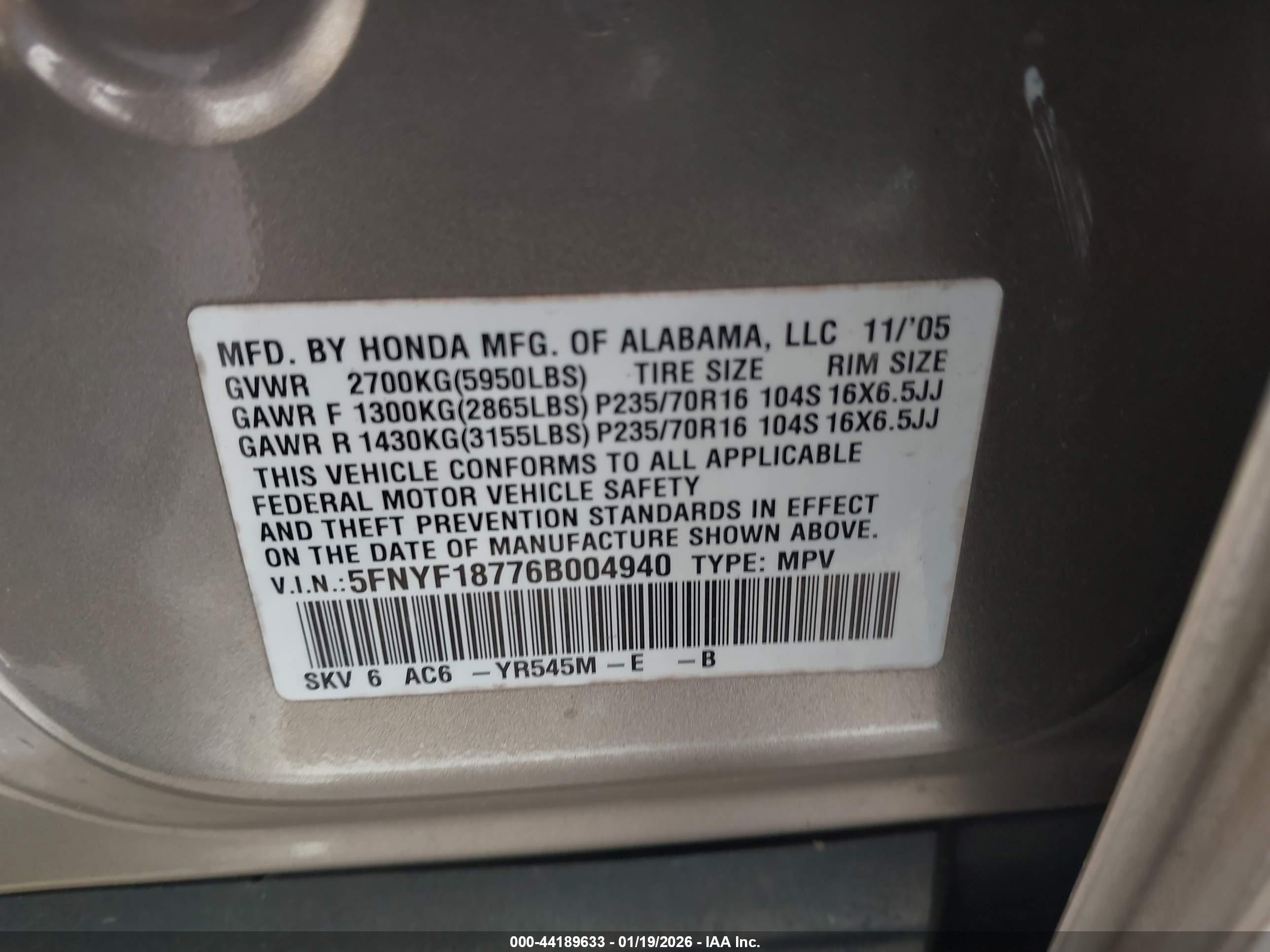 HONDA PILOT image 9
