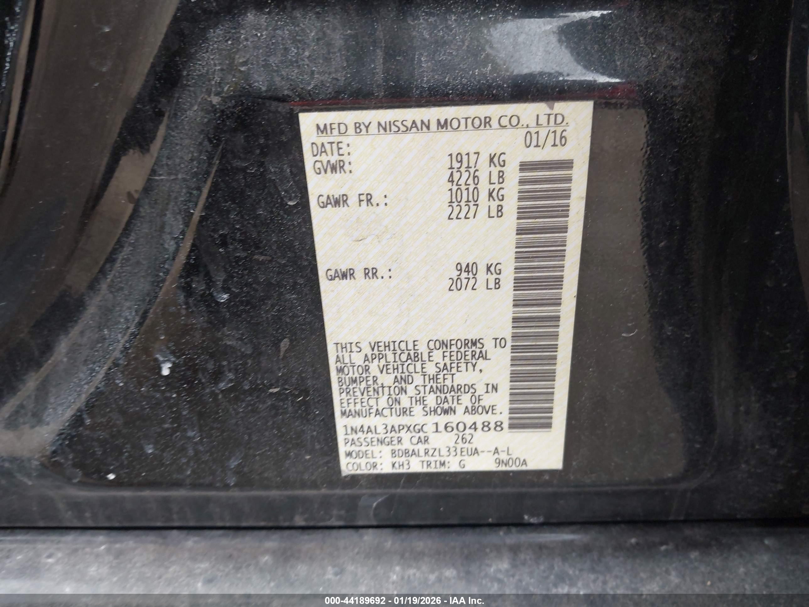 NISSAN ALTIMA image 9
