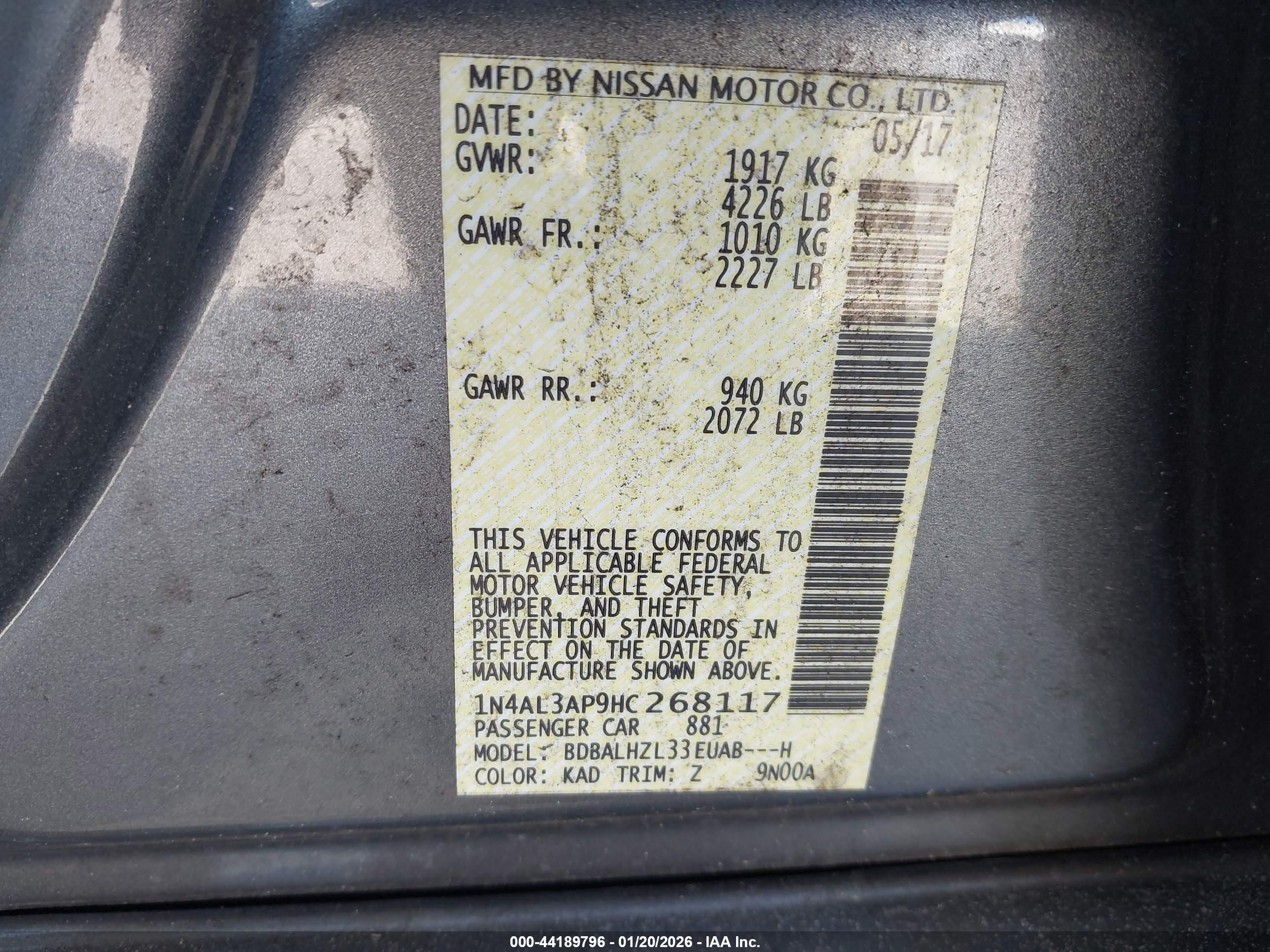 NISSAN ALTIMA image 9
