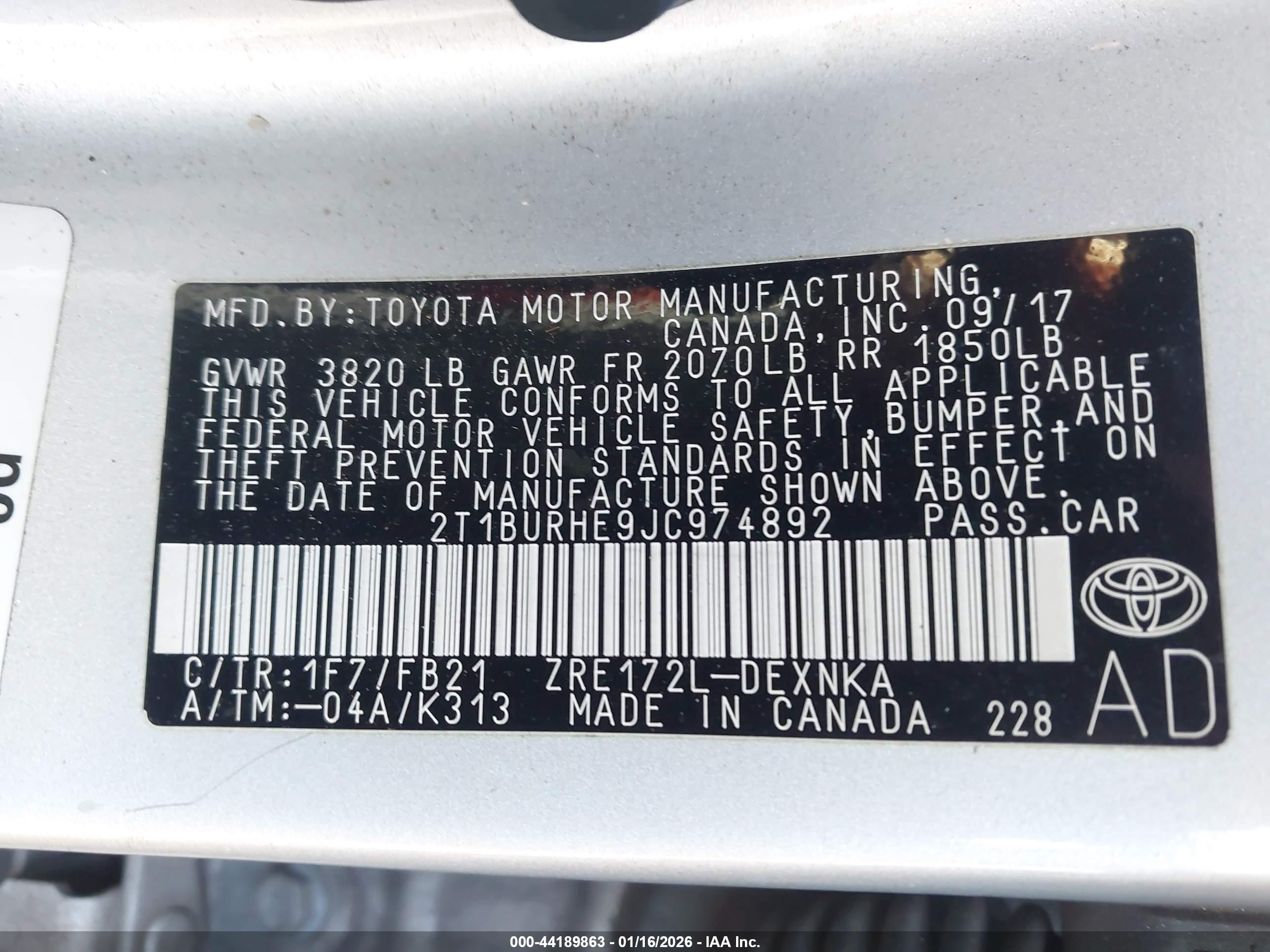 TOYOTA COROLLA image 9