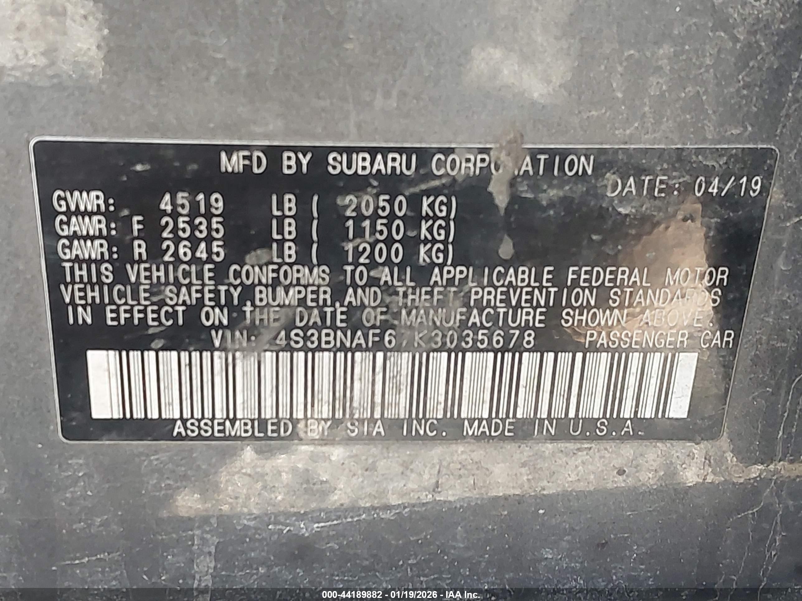 SUBARU LEGACY image 9