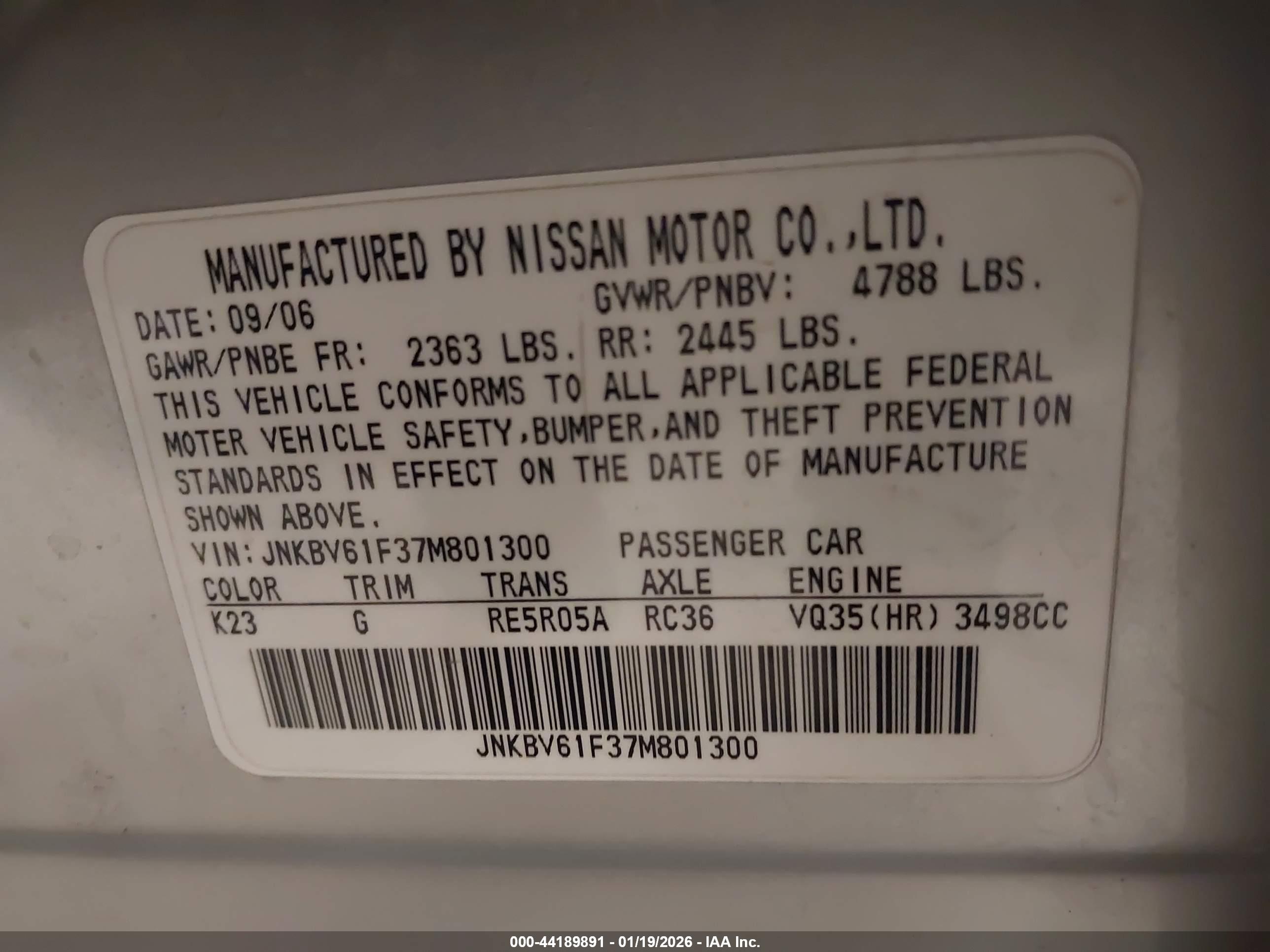 INFINITI G35X image 9