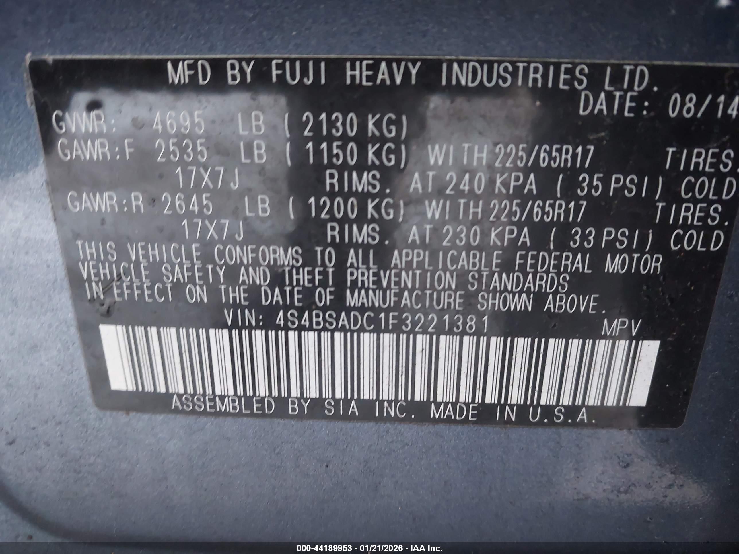 SUBARU OUTBACK image 9