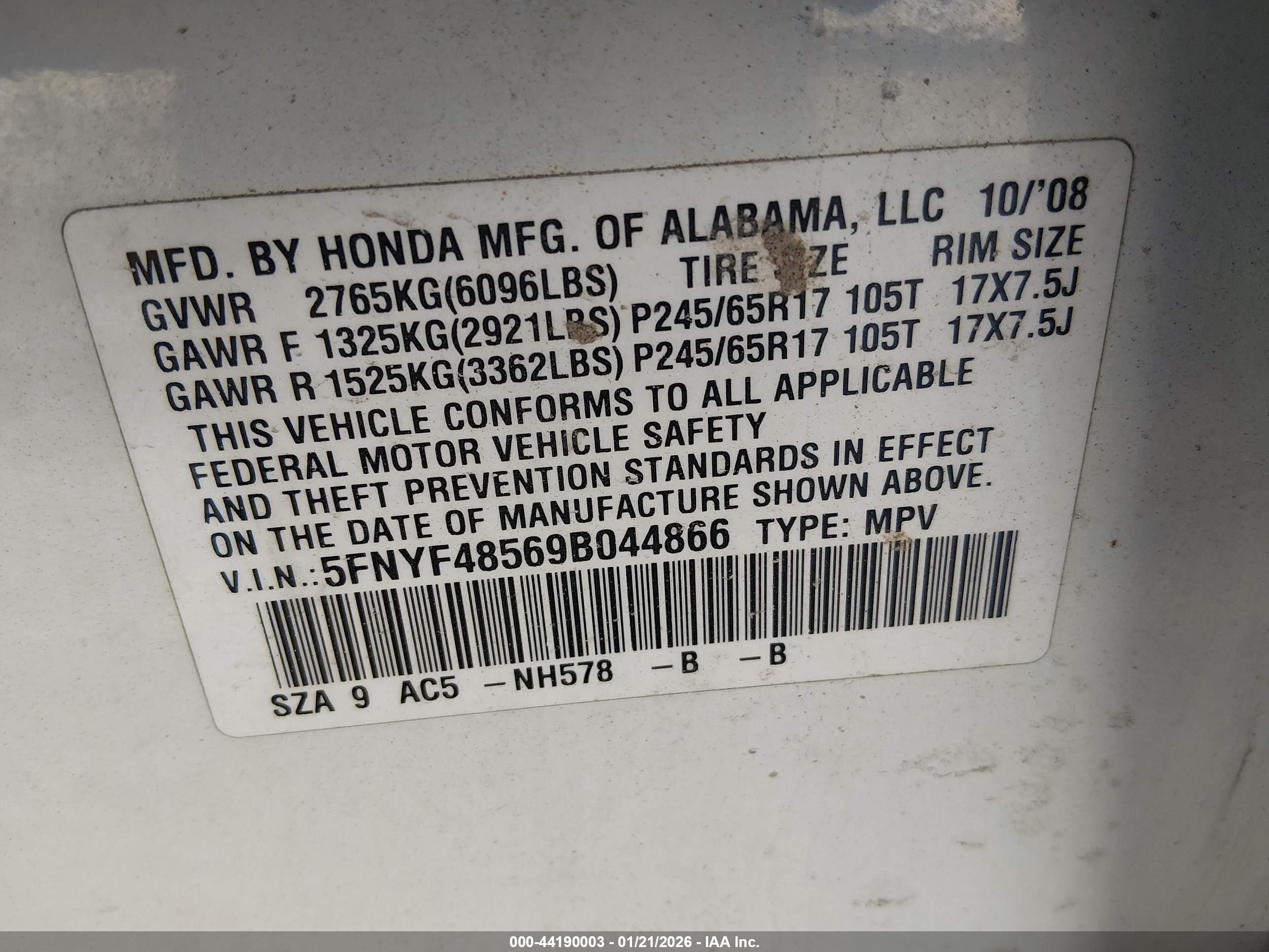 HONDA PILOT image 9