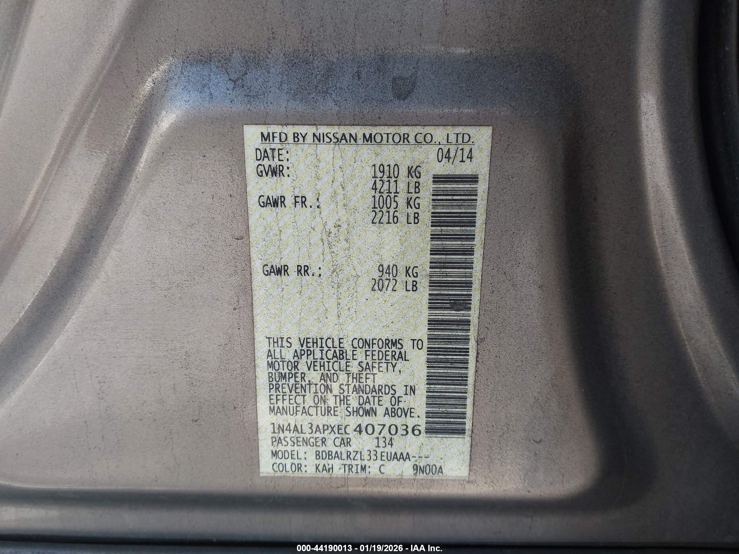 NISSAN ALTIMA image 9