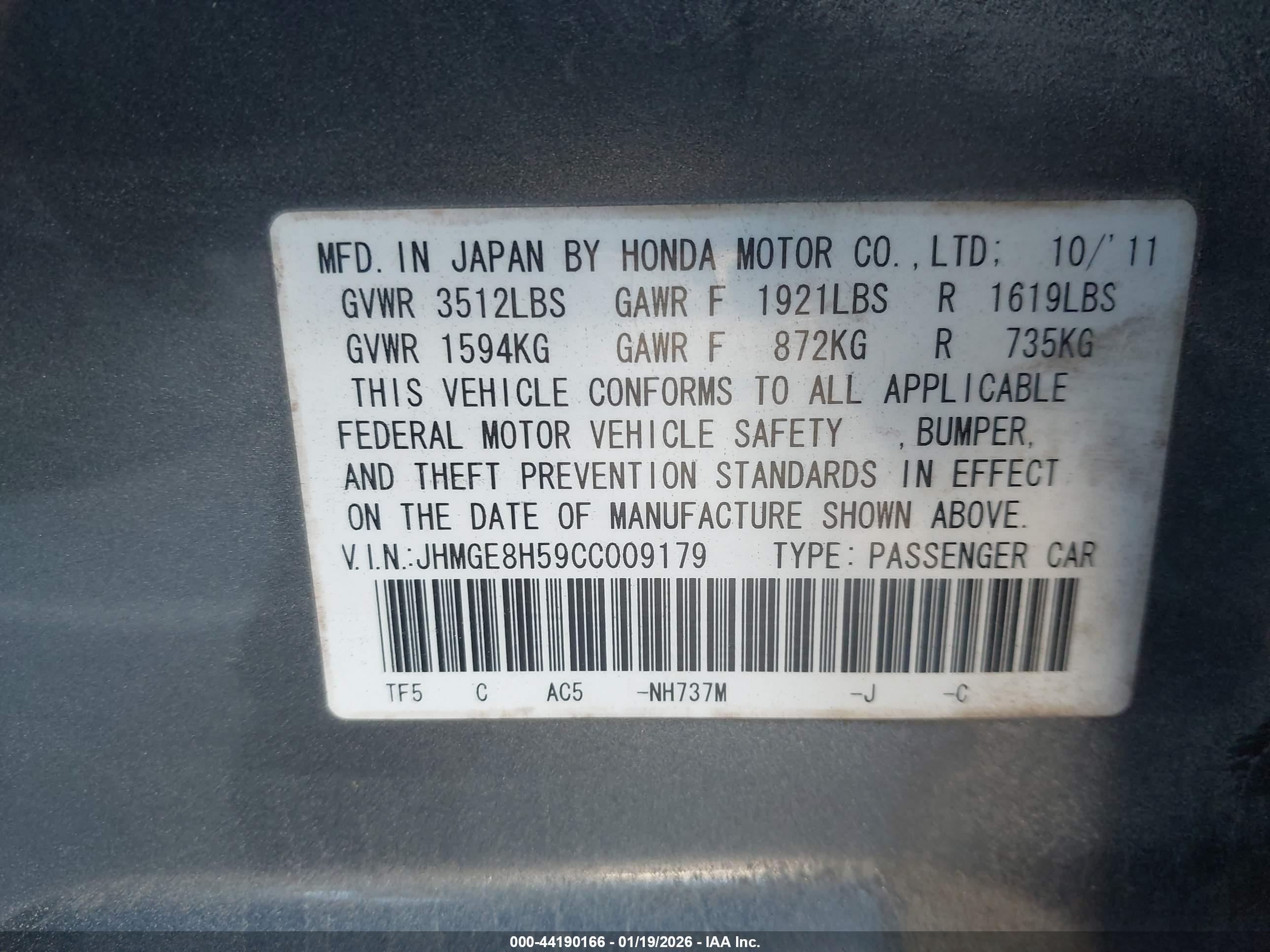 HONDA FIT image 9
