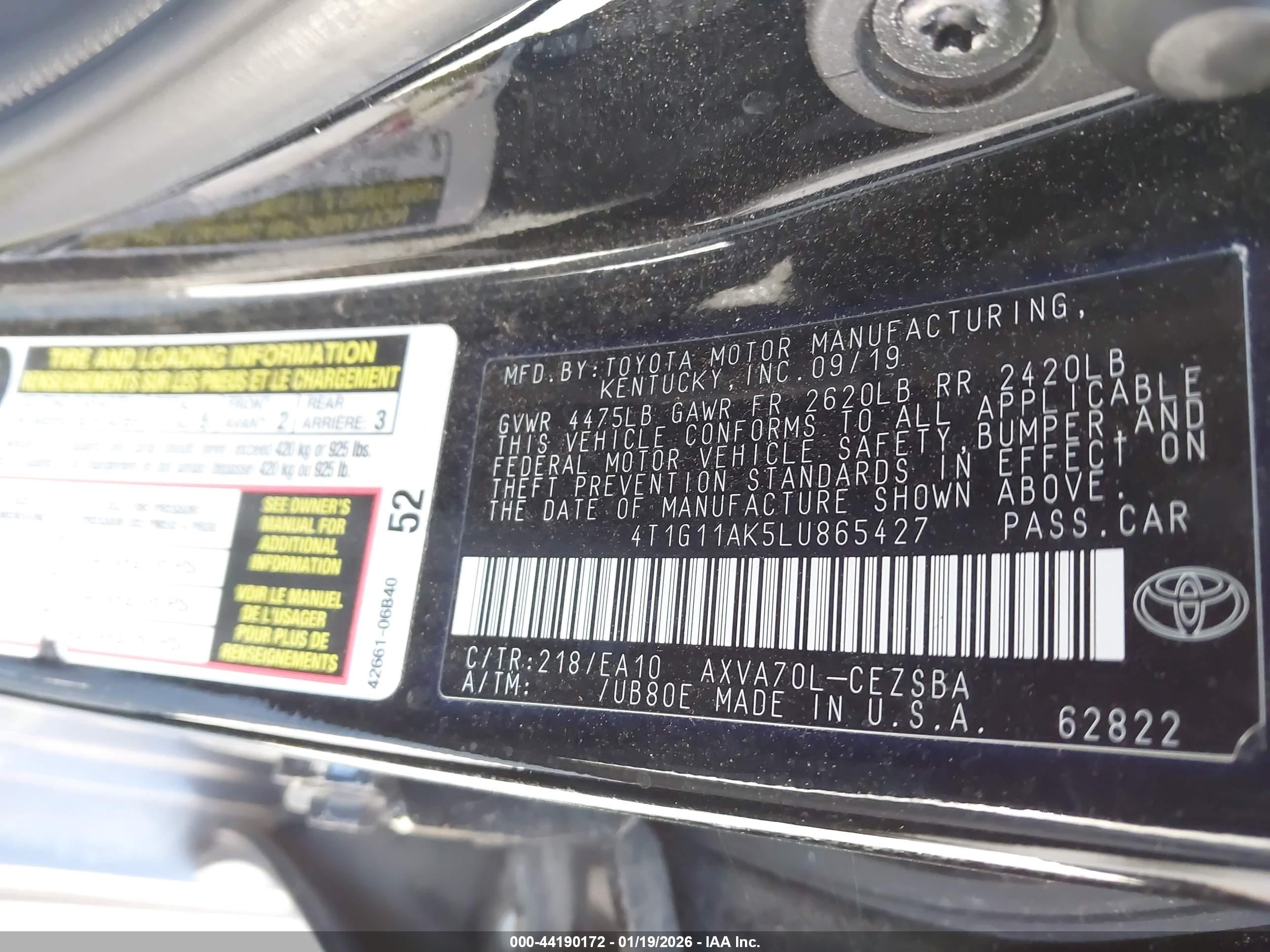 TOYOTA CAMRY image 9
