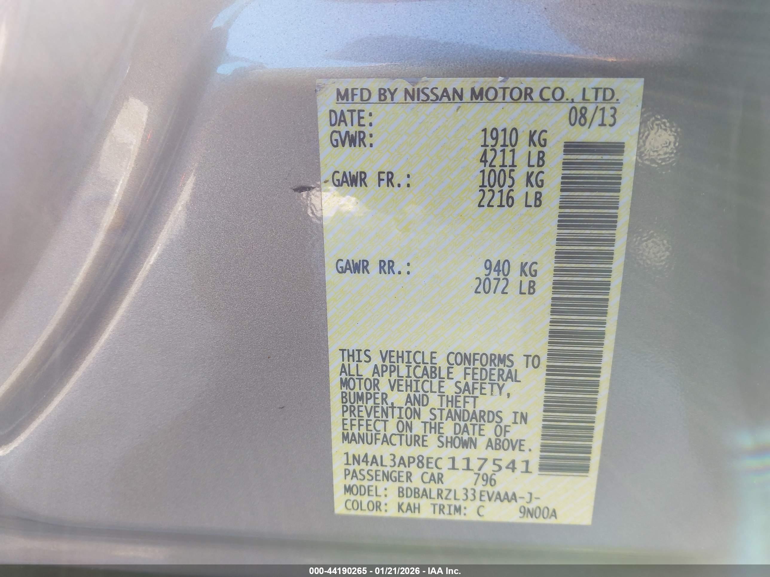 NISSAN ALTIMA image 9
