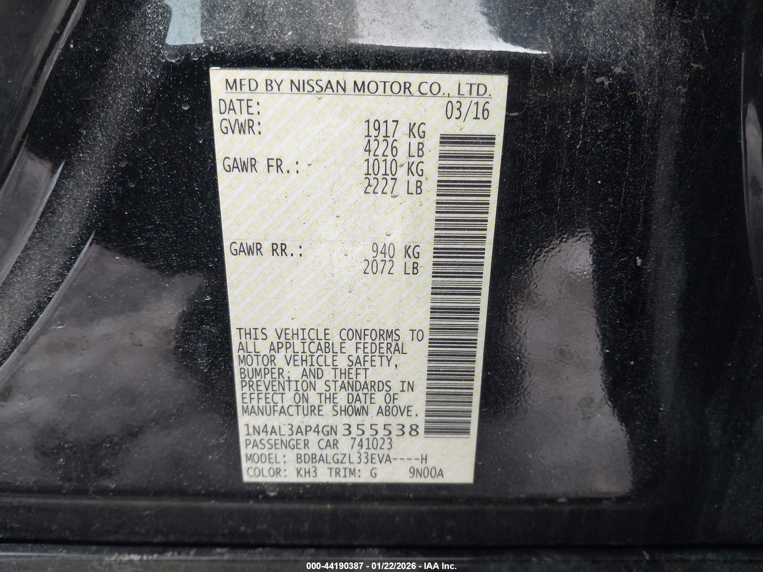 NISSAN ALTIMA image 9