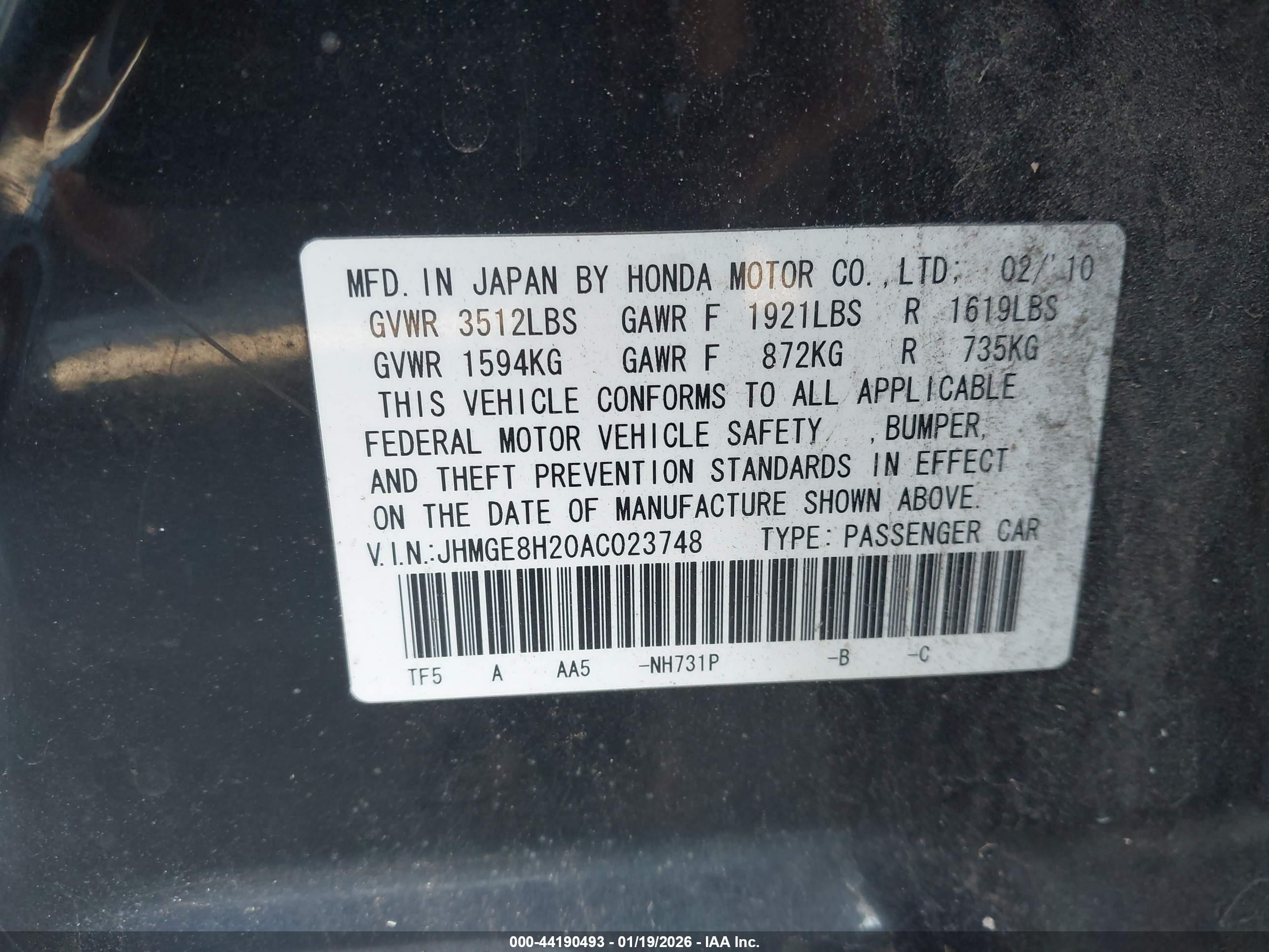HONDA FIT image 9