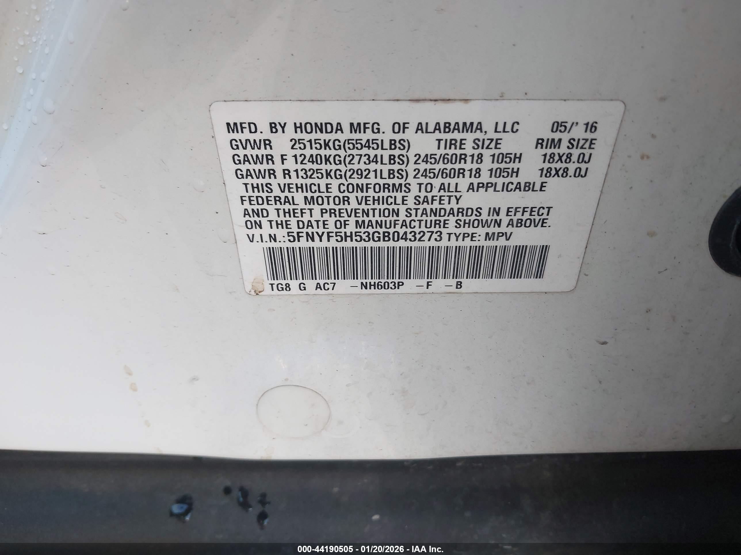 HONDA PILOT image 9