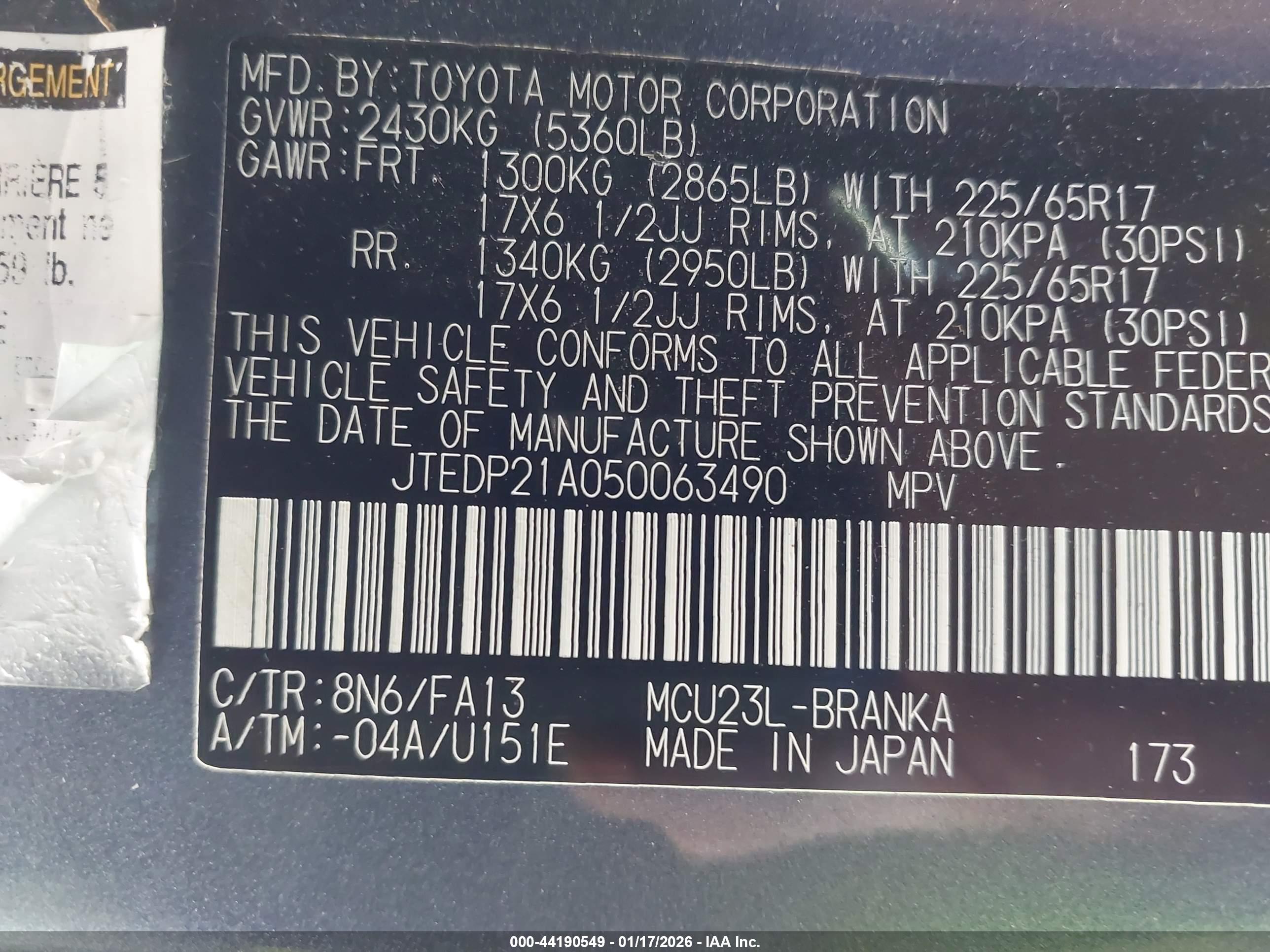 TOYOTA HIGHLANDER image 9