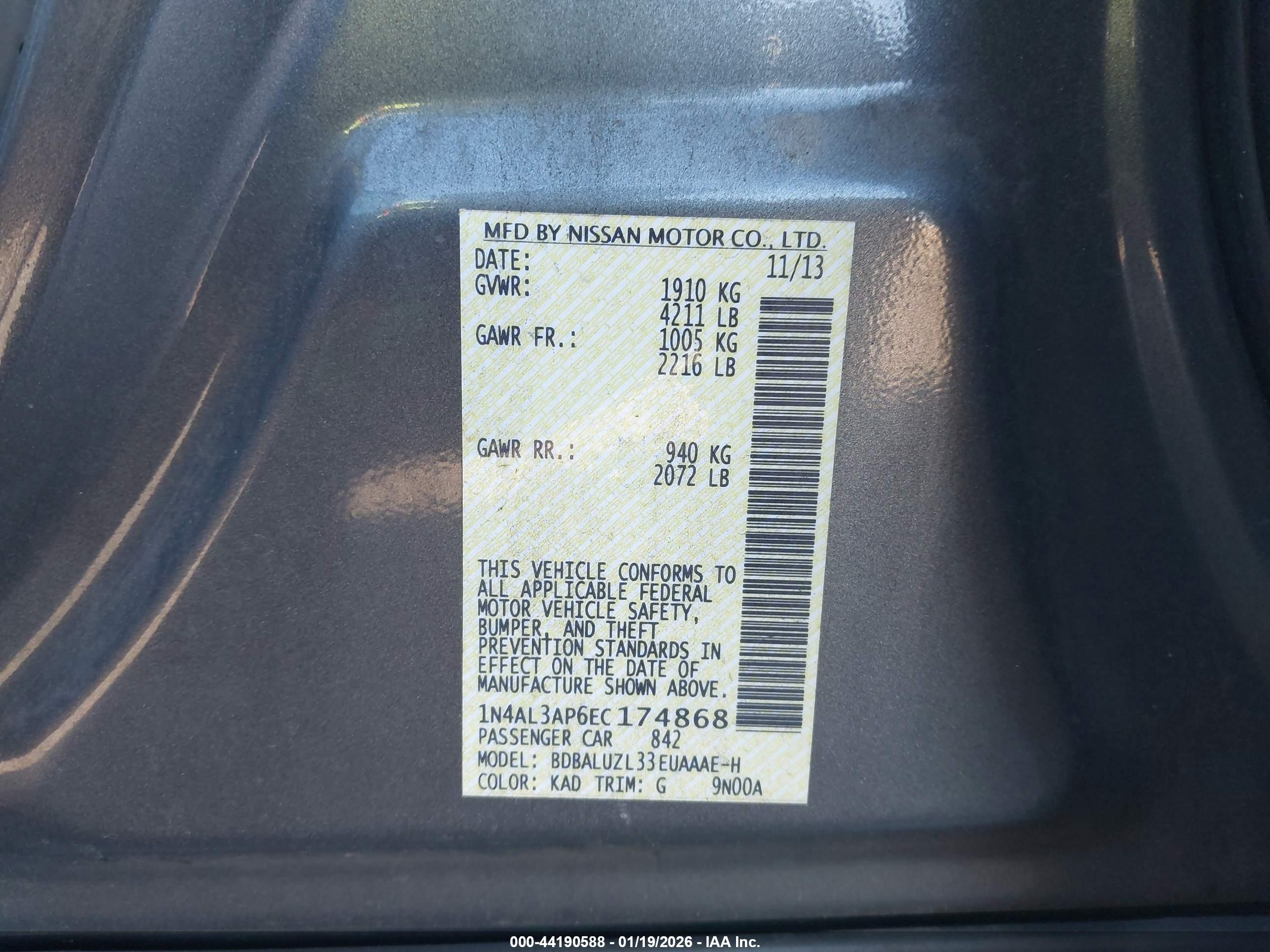 NISSAN ALTIMA image 9