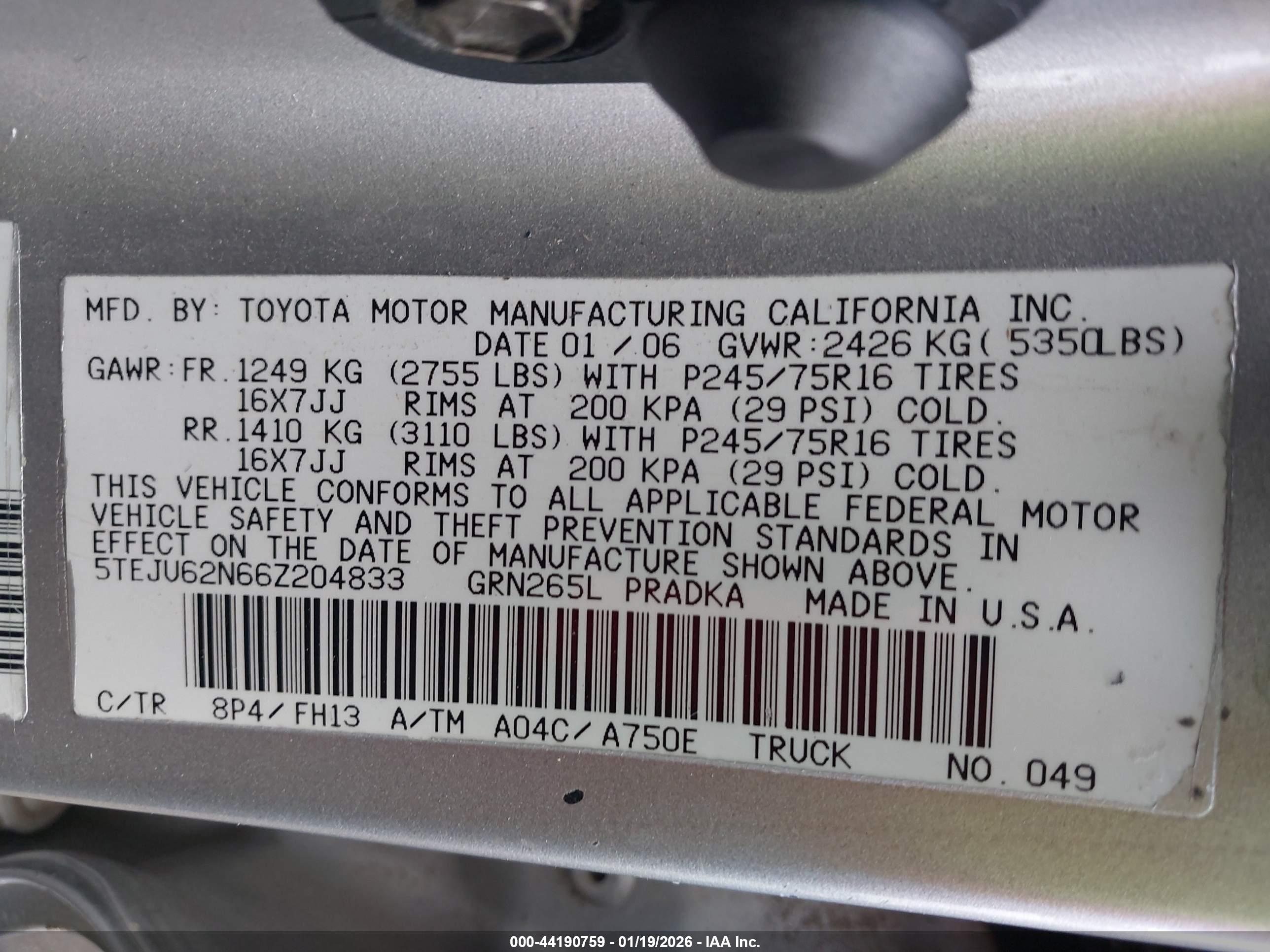 TOYOTA TACOMA image 9