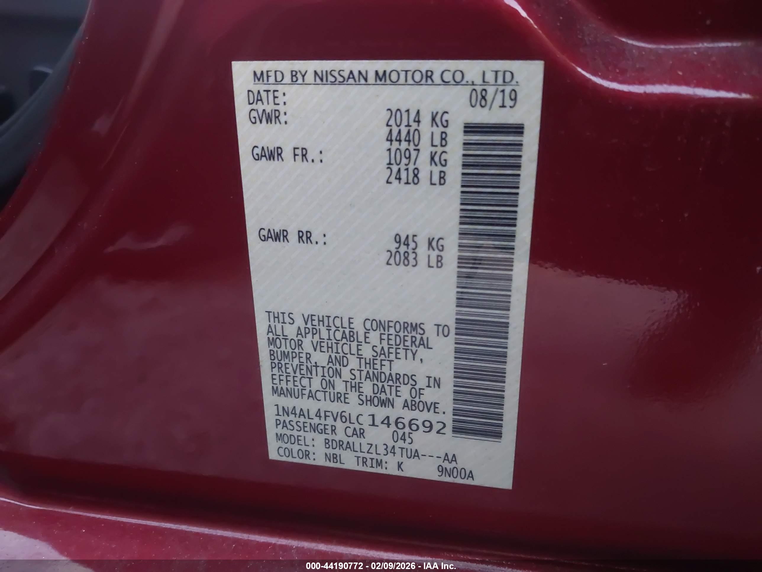 NISSAN ALTIMA image 9