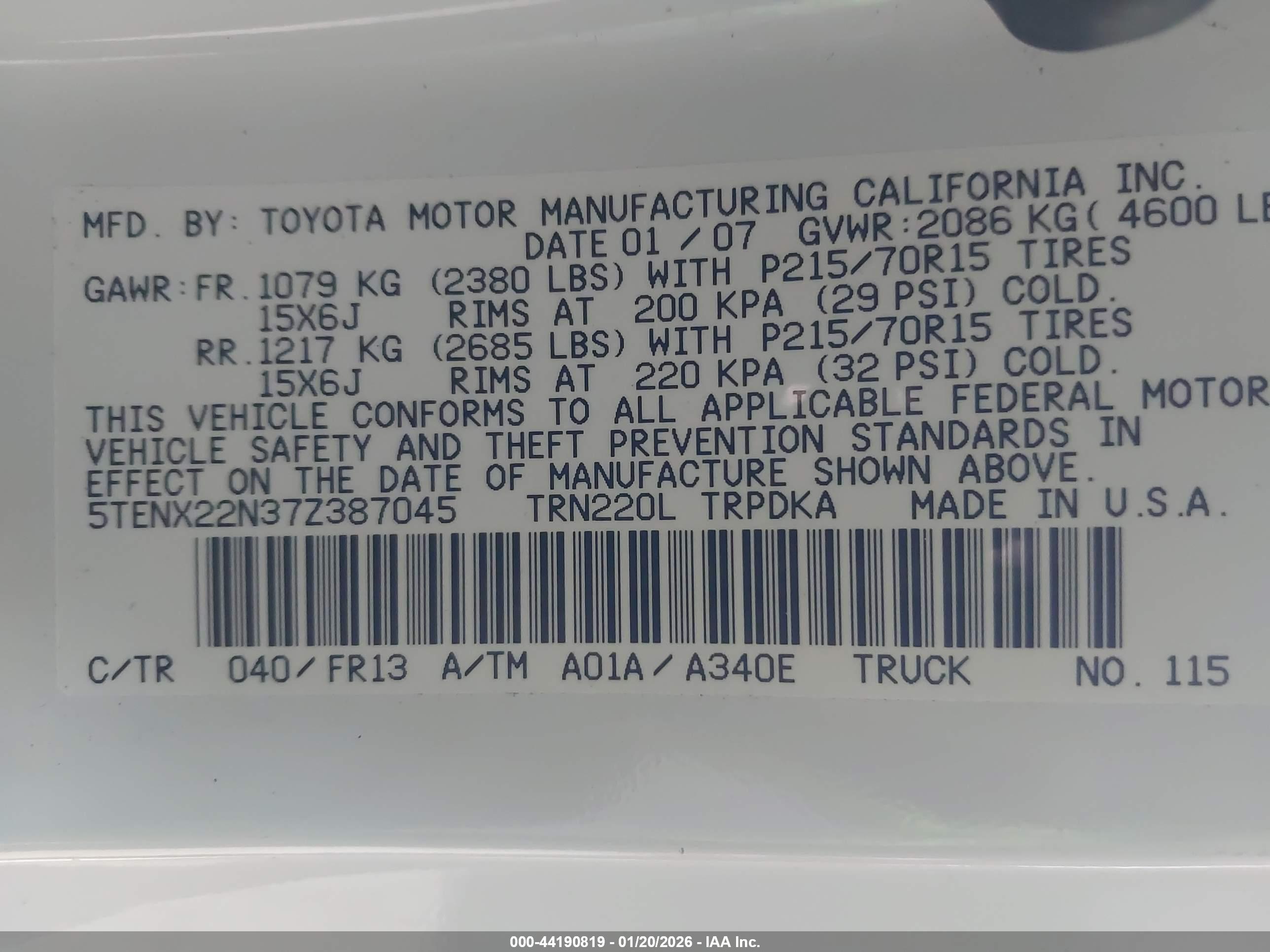 TOYOTA TACOMA image 9