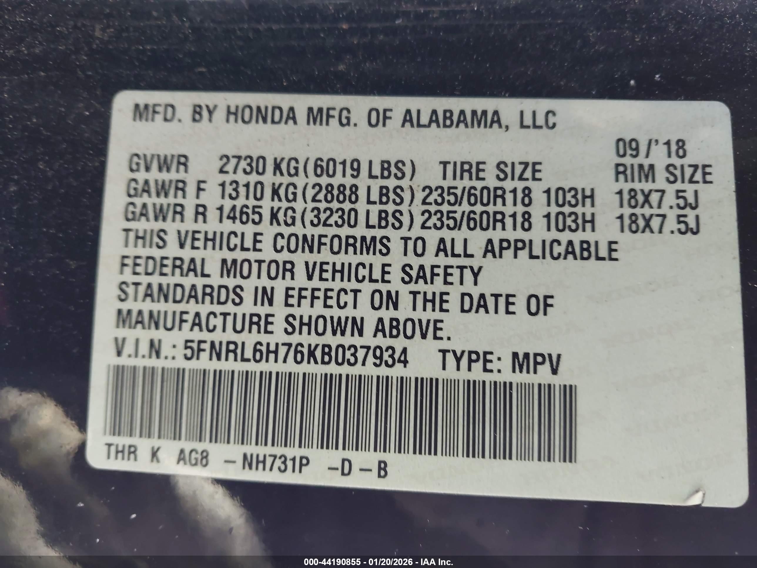HONDA ODYSSEY image 9