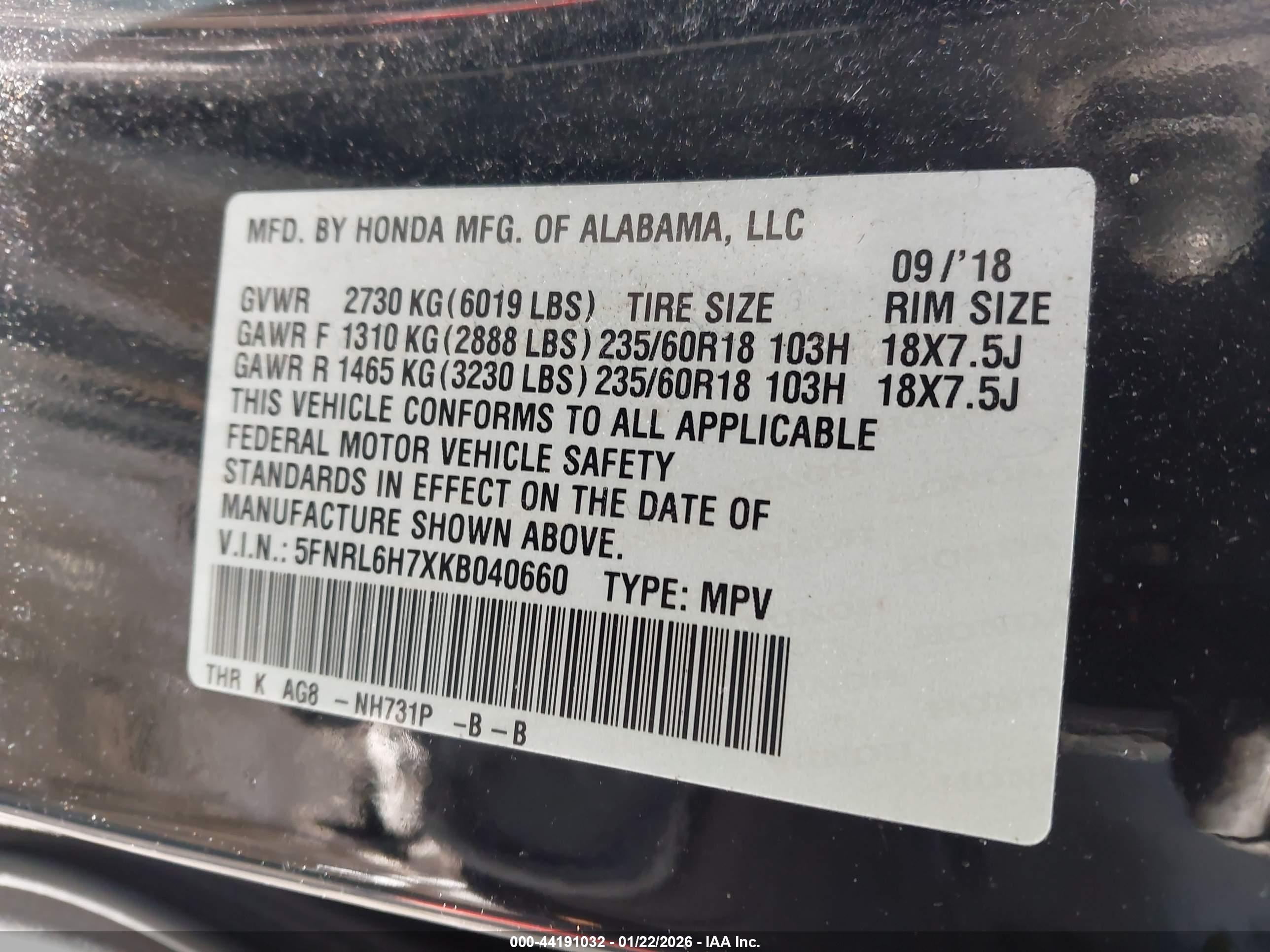 HONDA ODYSSEY image 9