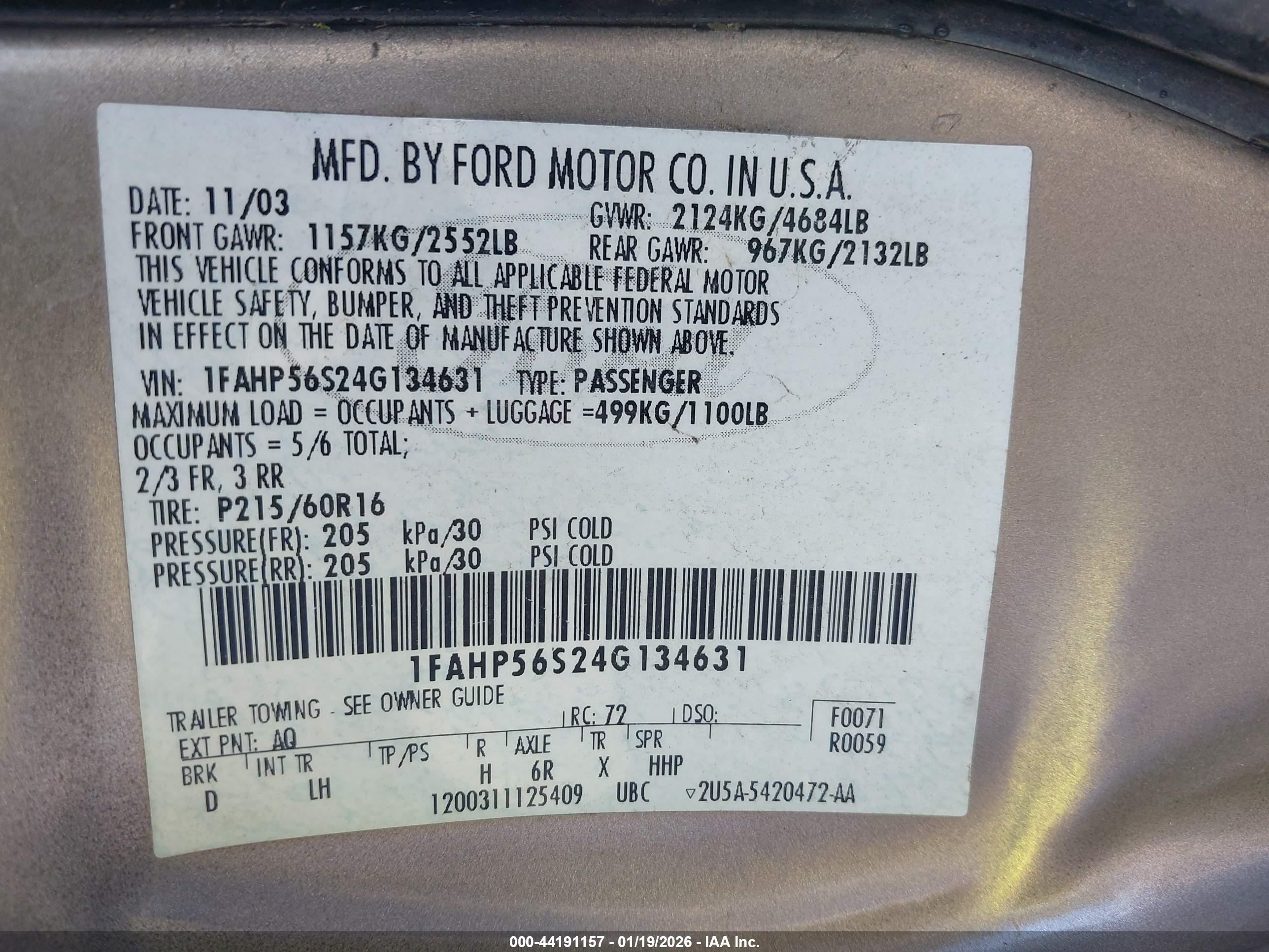 FORD TAURUS image 9