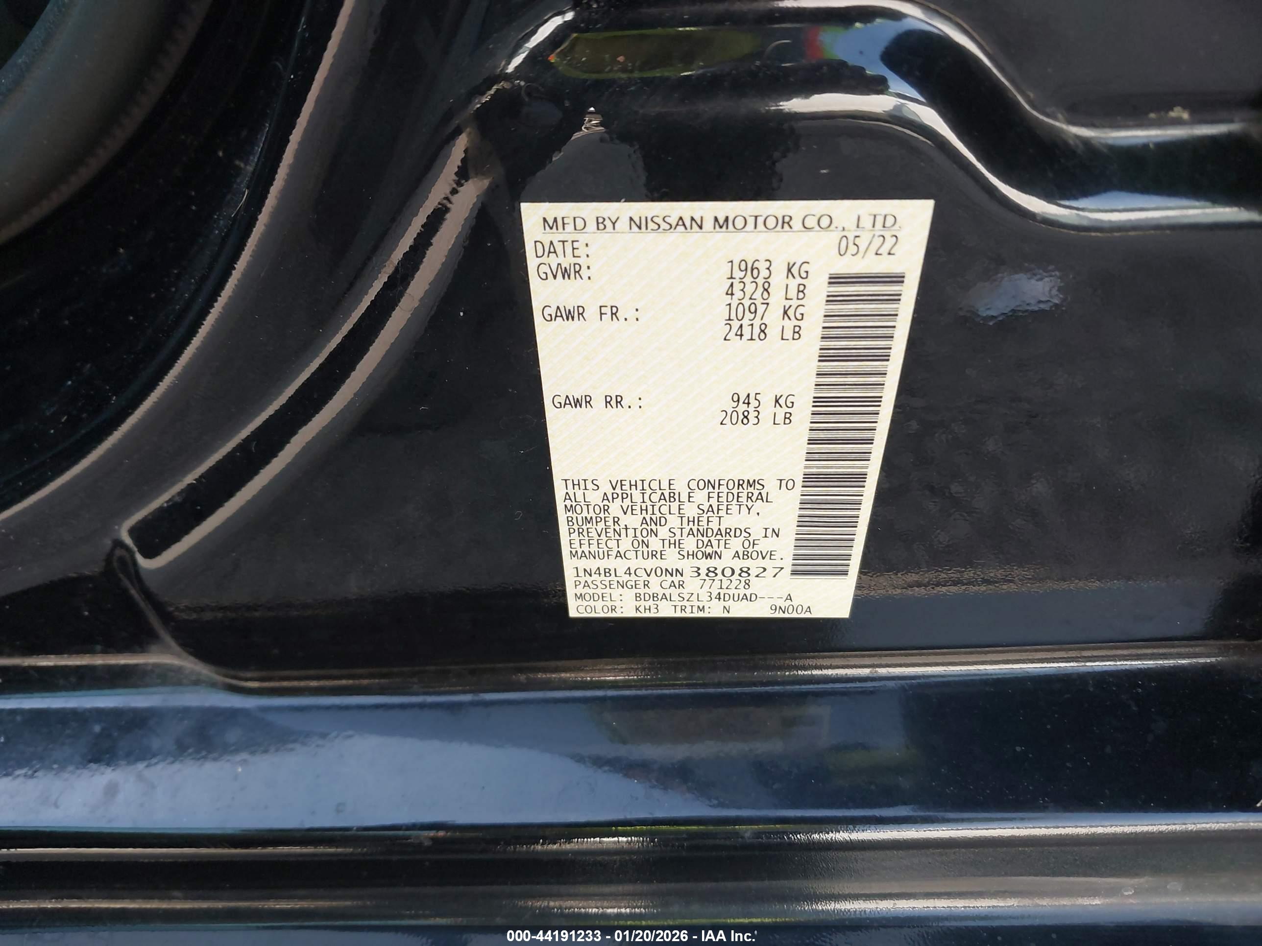 NISSAN ALTIMA image 9