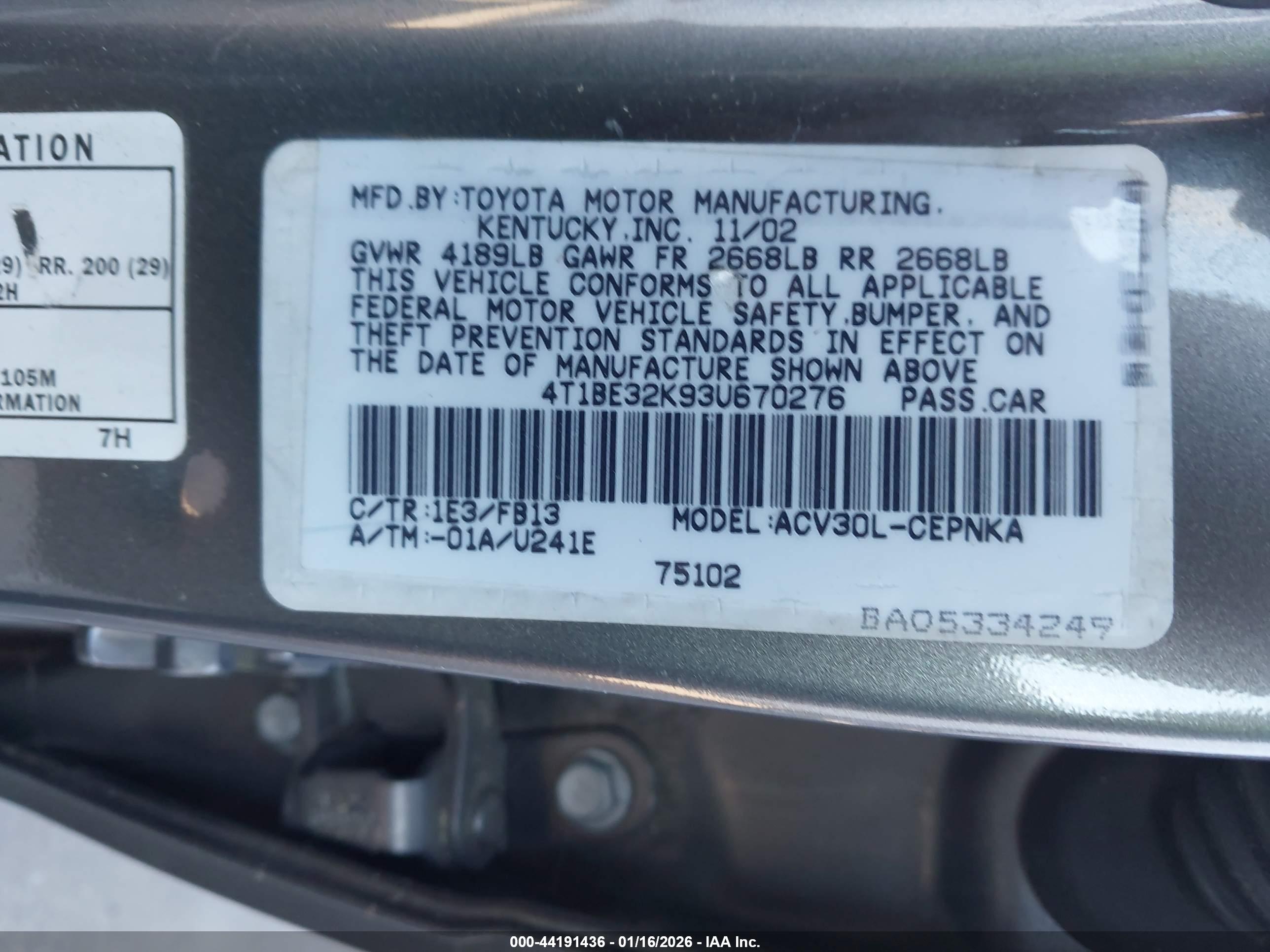 TOYOTA CAMRY image 9