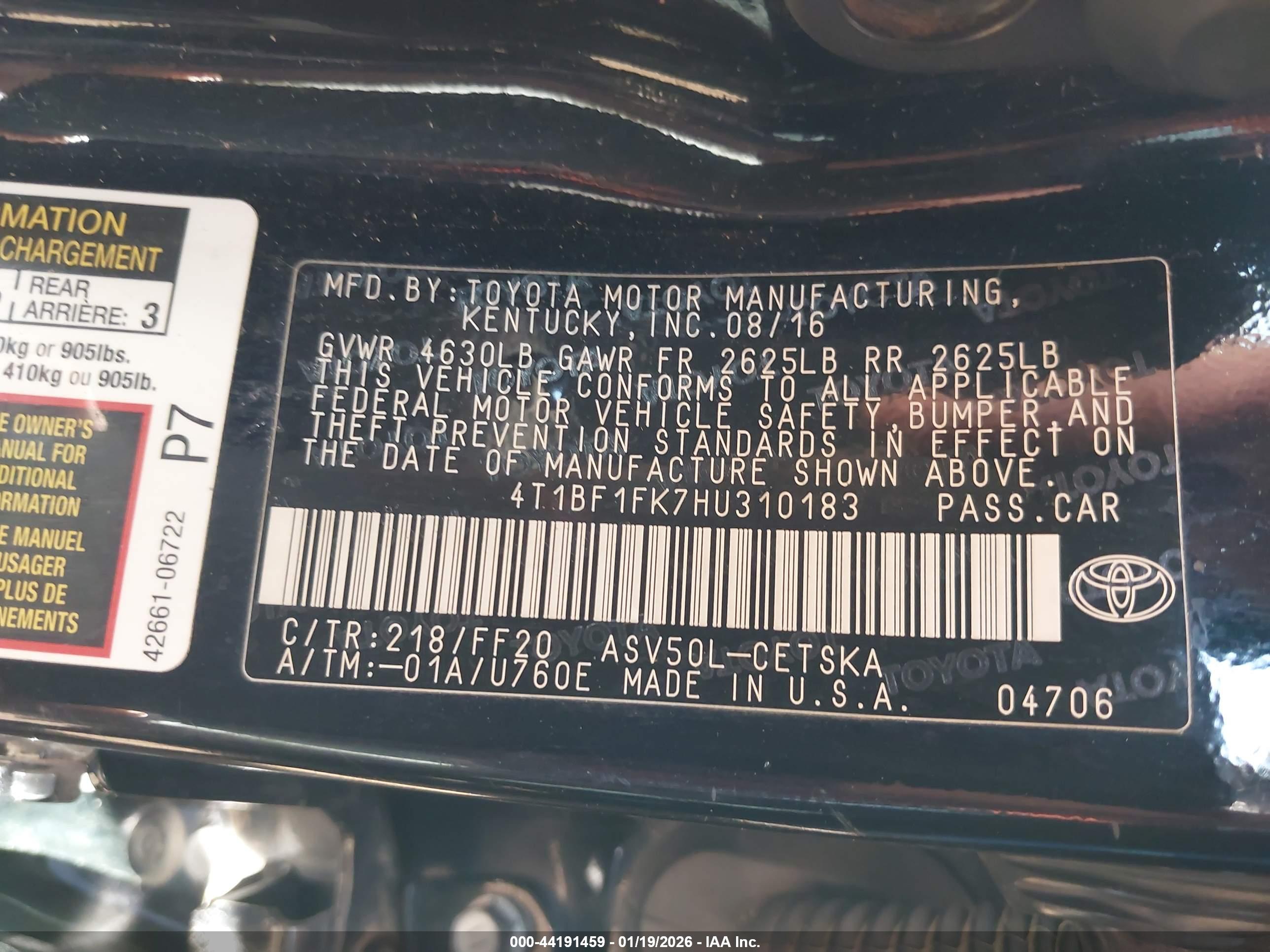 TOYOTA CAMRY image 9