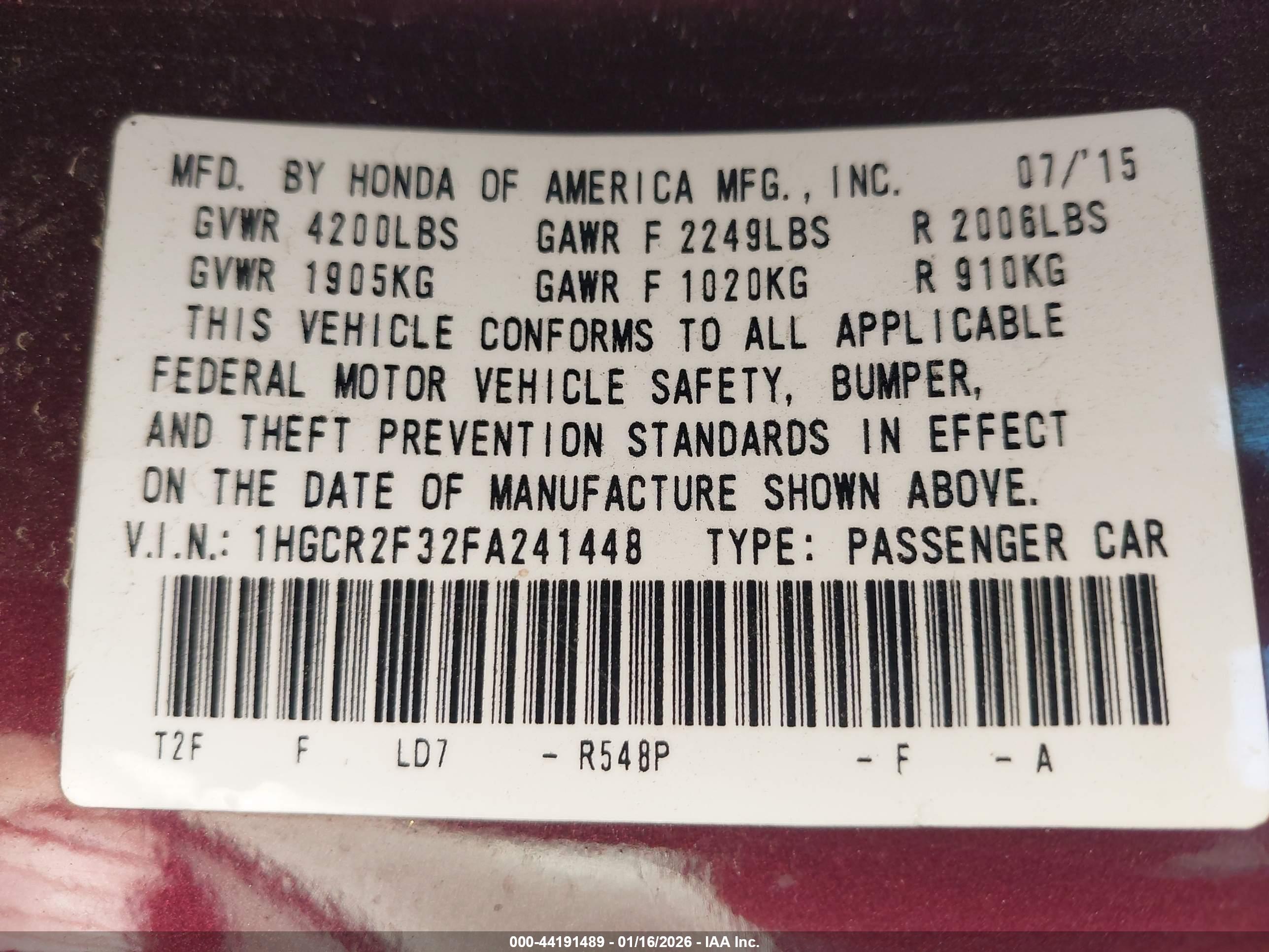 HONDA ACCORD image 9