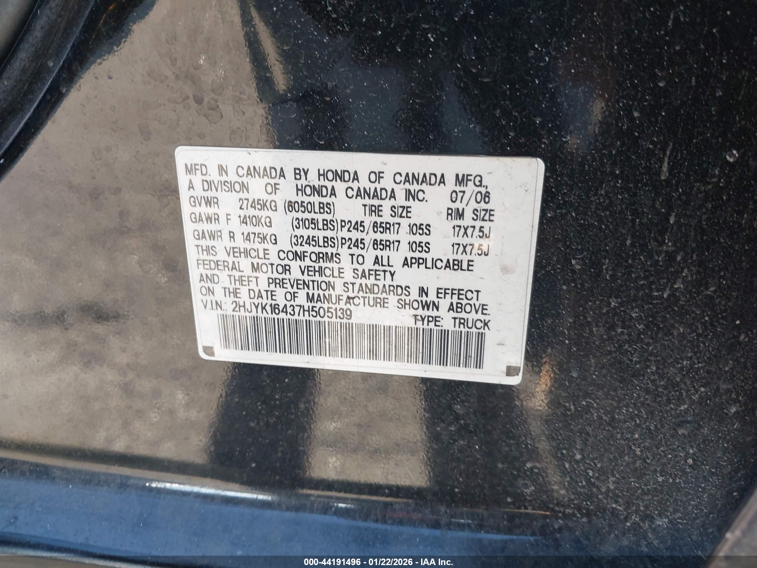 HONDA RIDGELINE image 9