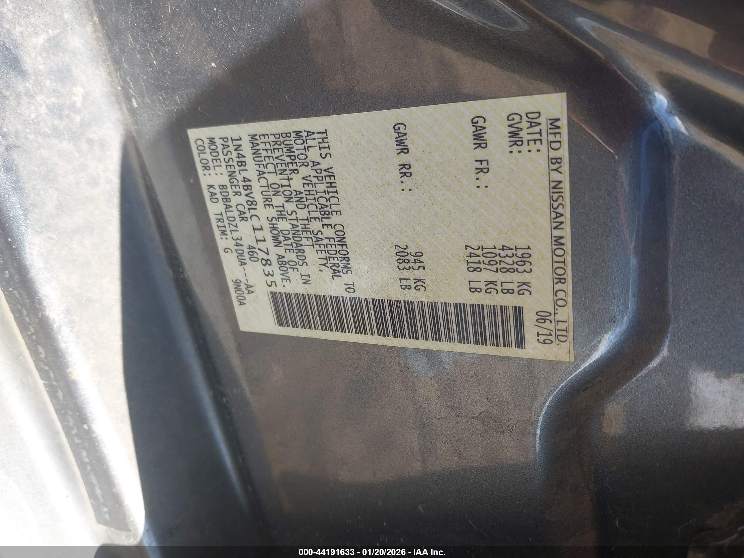 NISSAN ALTIMA image 9