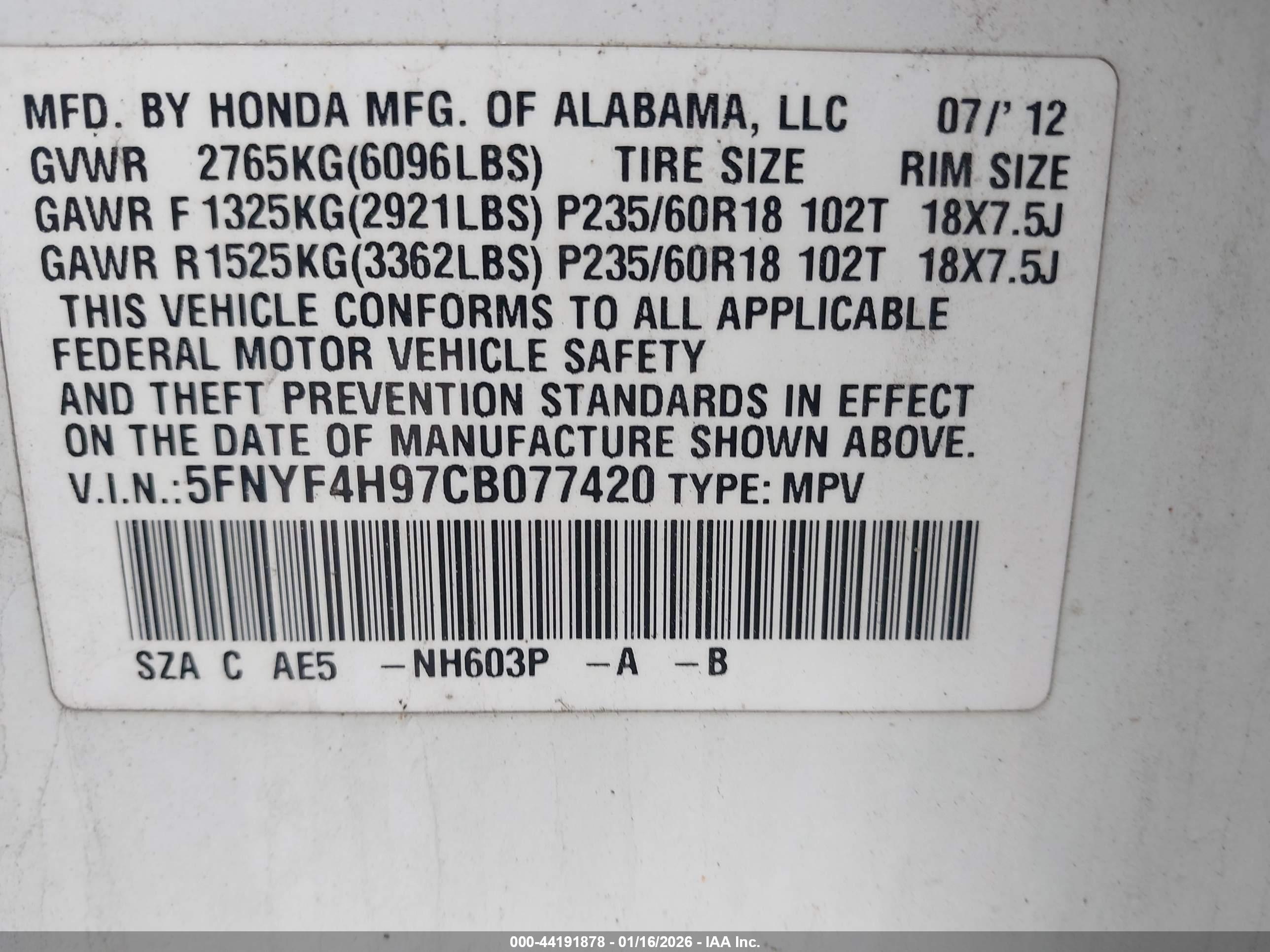 HONDA PILOT image 9