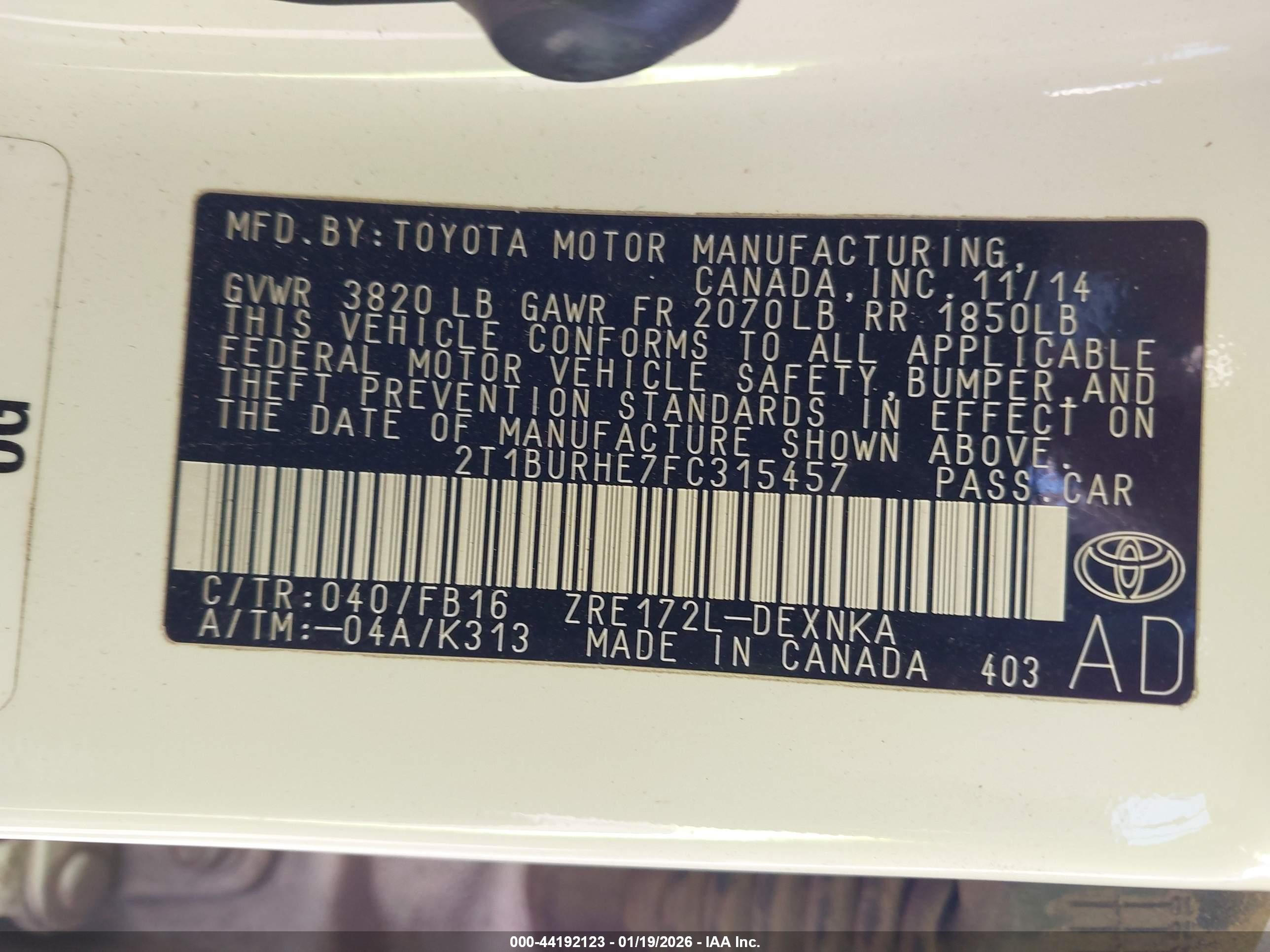 TOYOTA COROLLA image 9