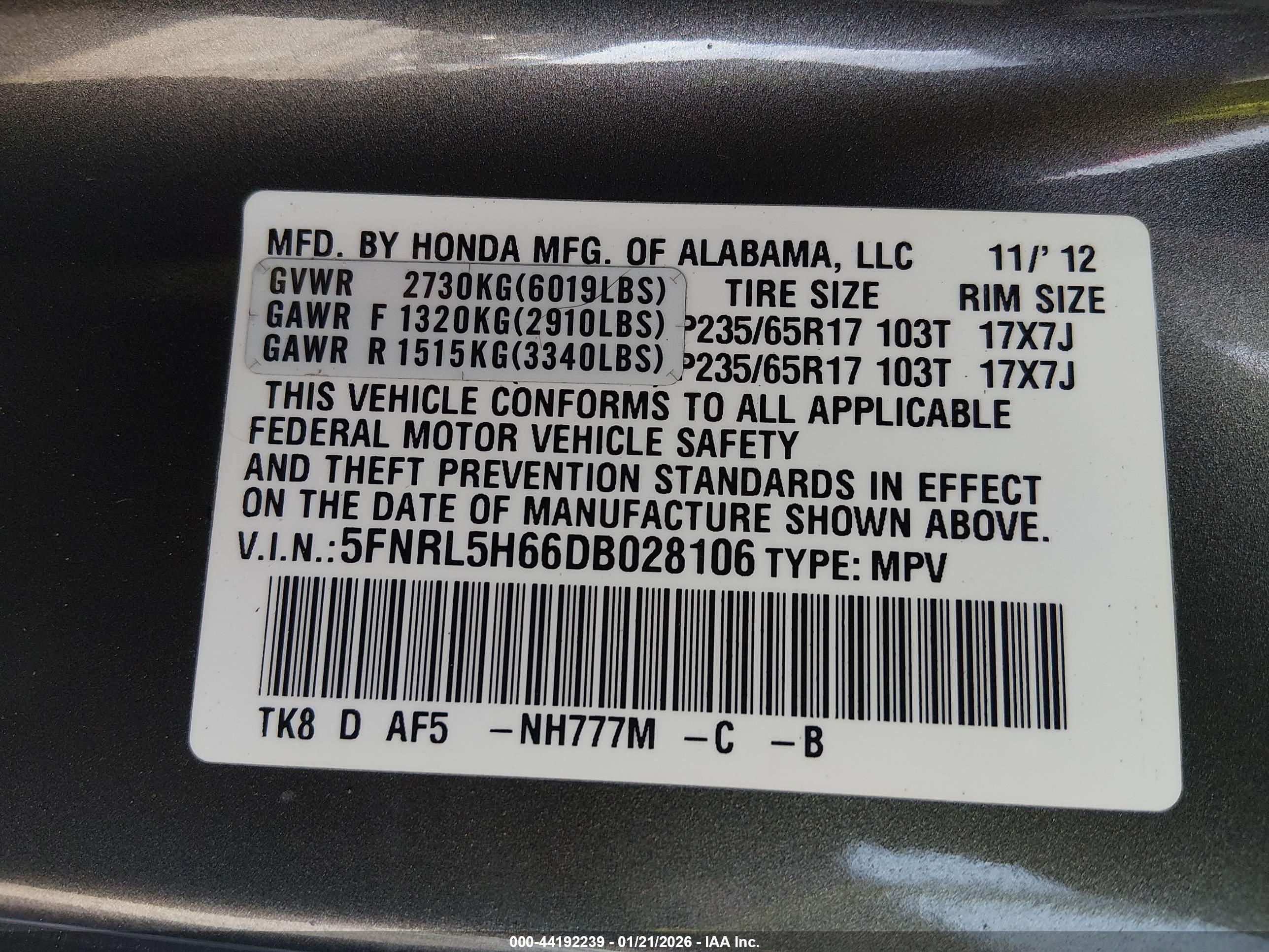 HONDA ODYSSEY image 9