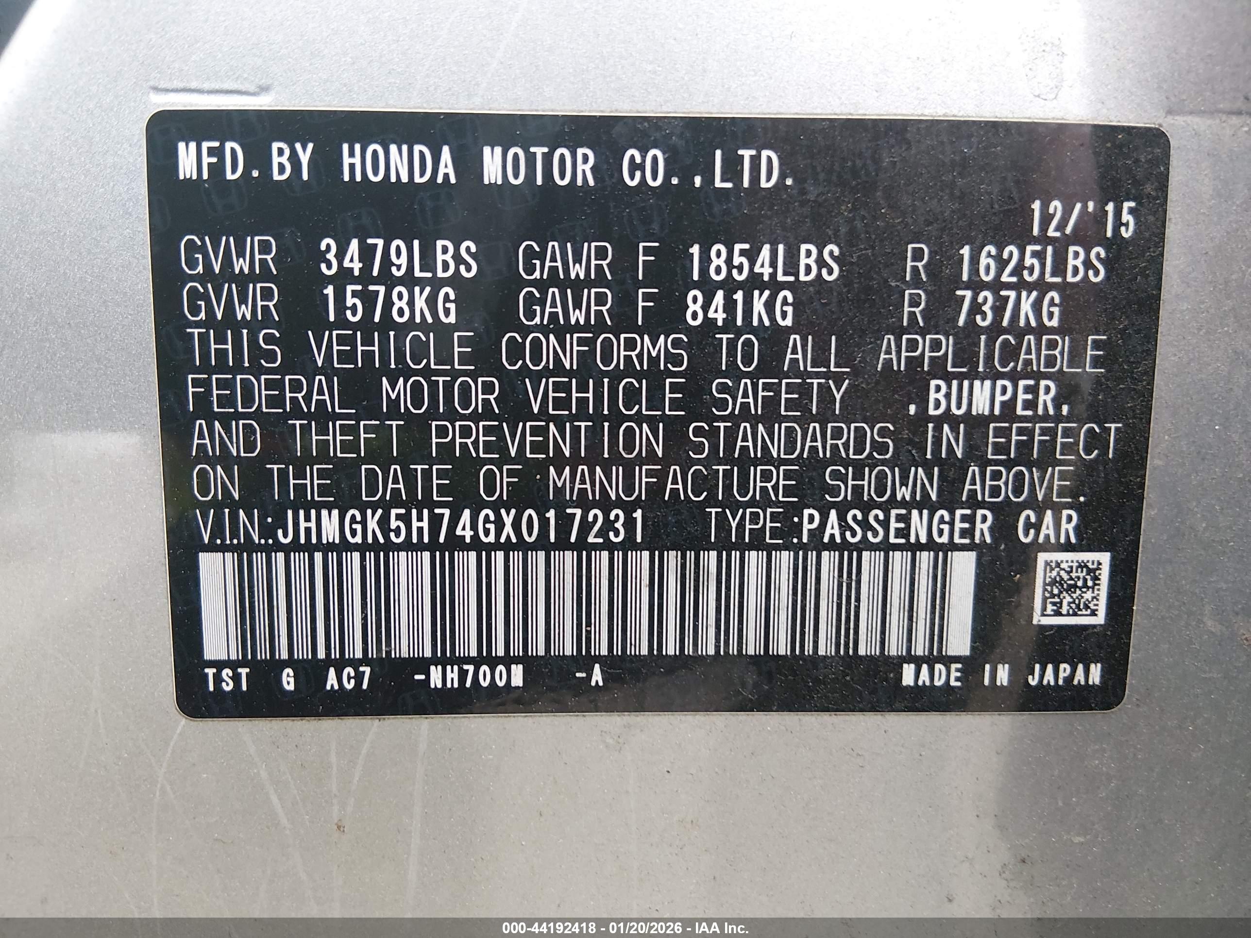 HONDA FIT image 9