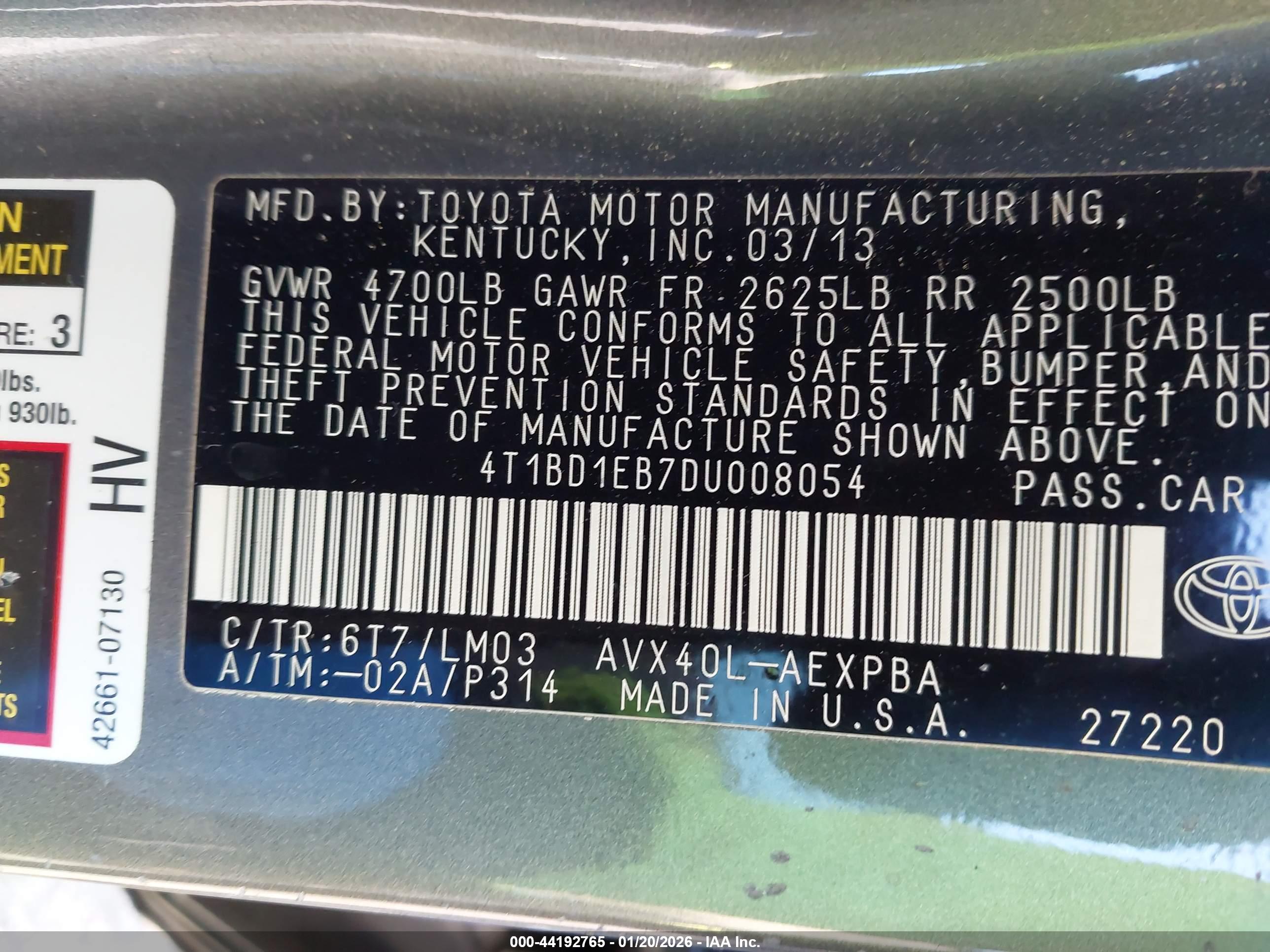 TOYOTA AVALON image 9