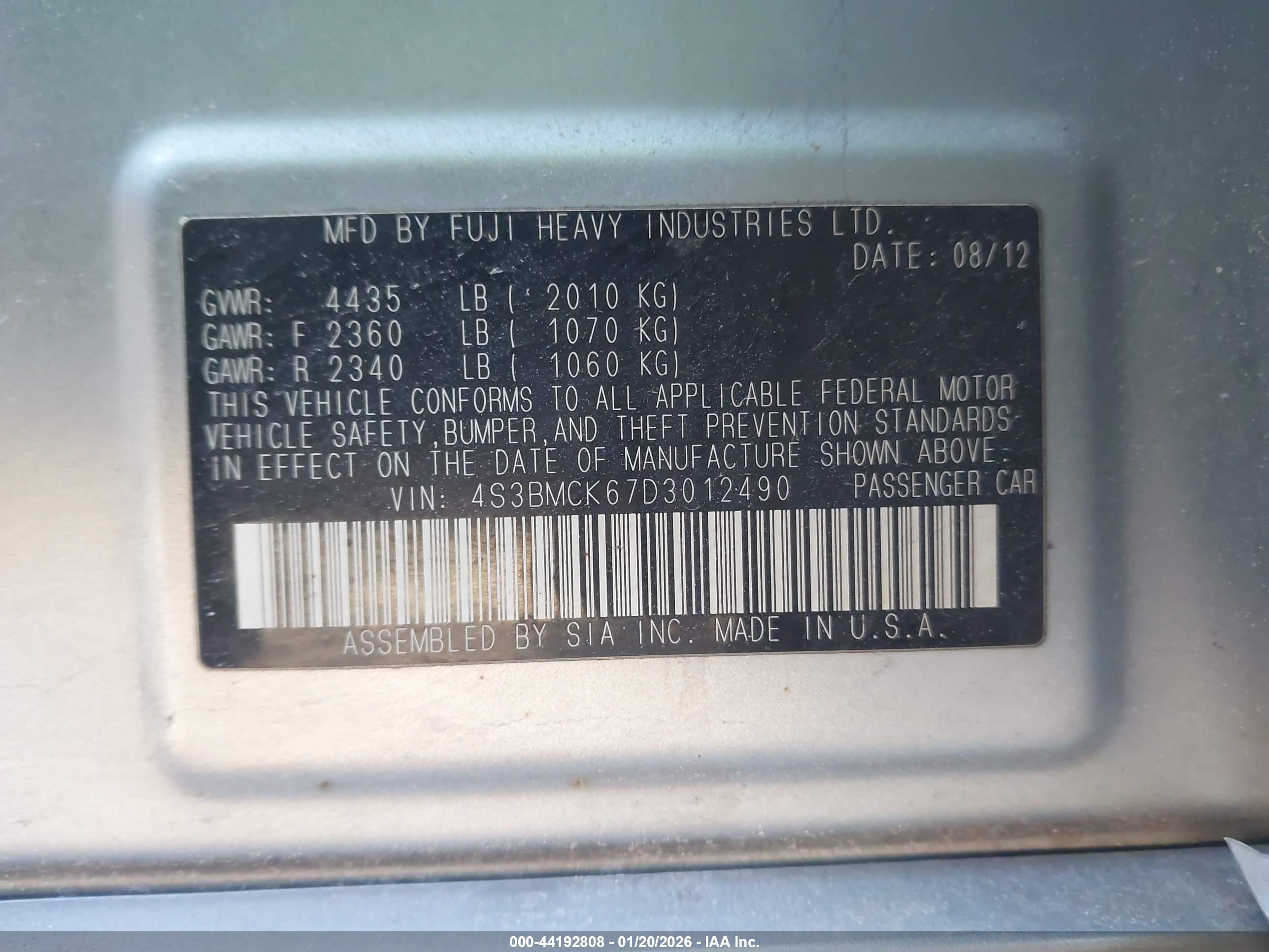 SUBARU LEGACY image 9