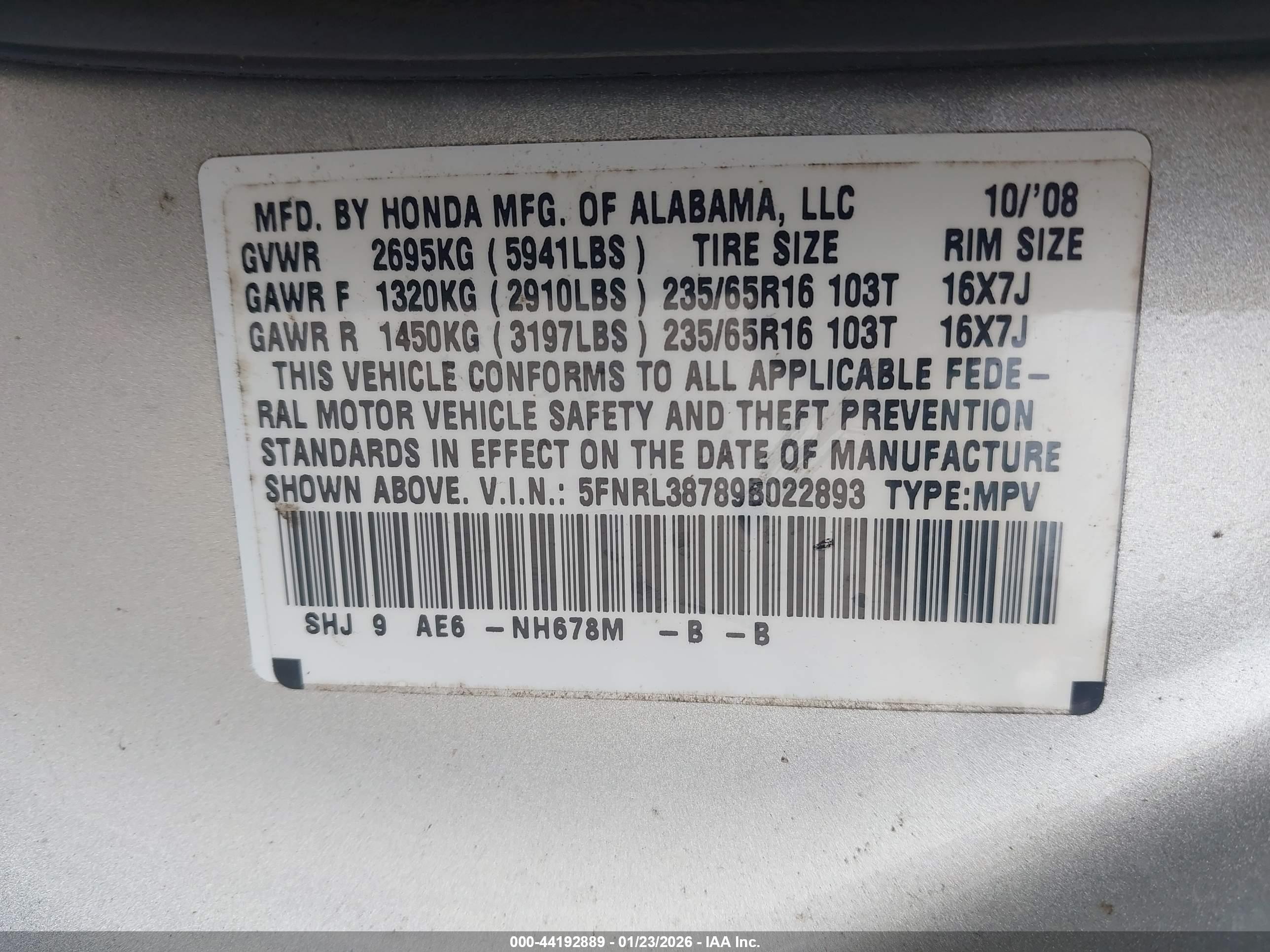HONDA ODYSSEY image 9