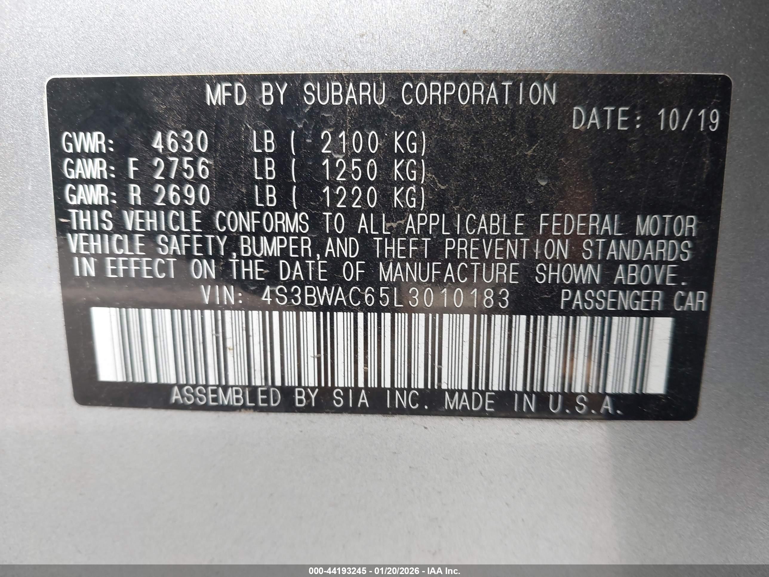 SUBARU LEGACY image 9