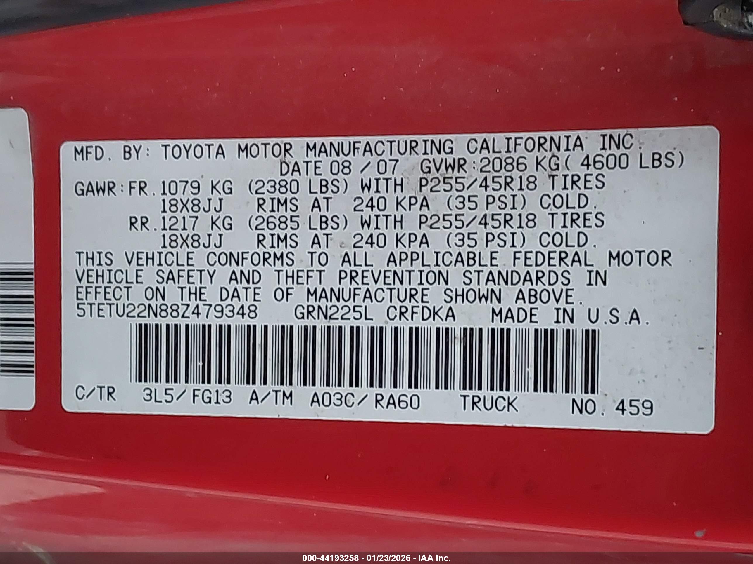 TOYOTA TACOMA image 9