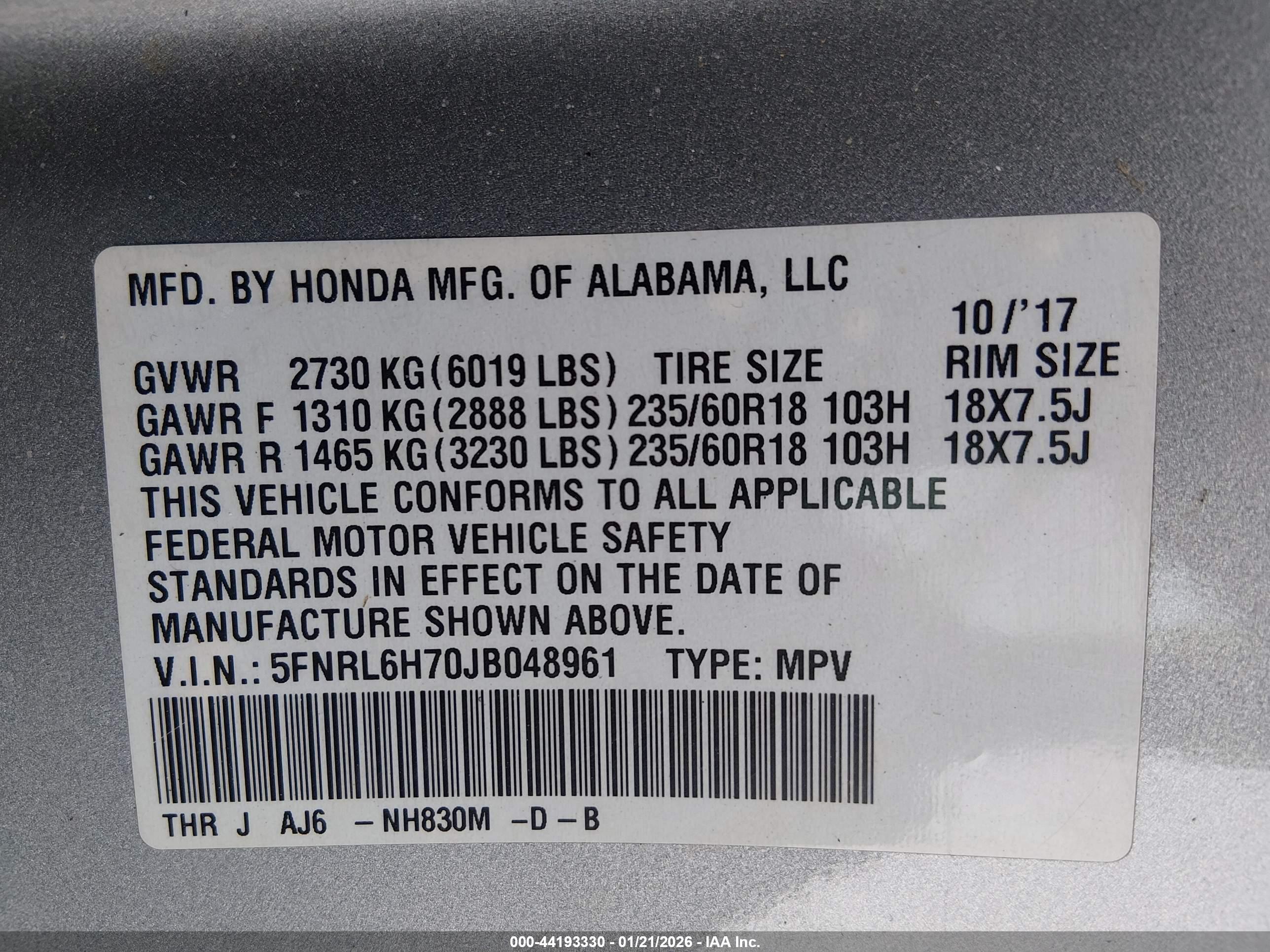 HONDA ODYSSEY image 9