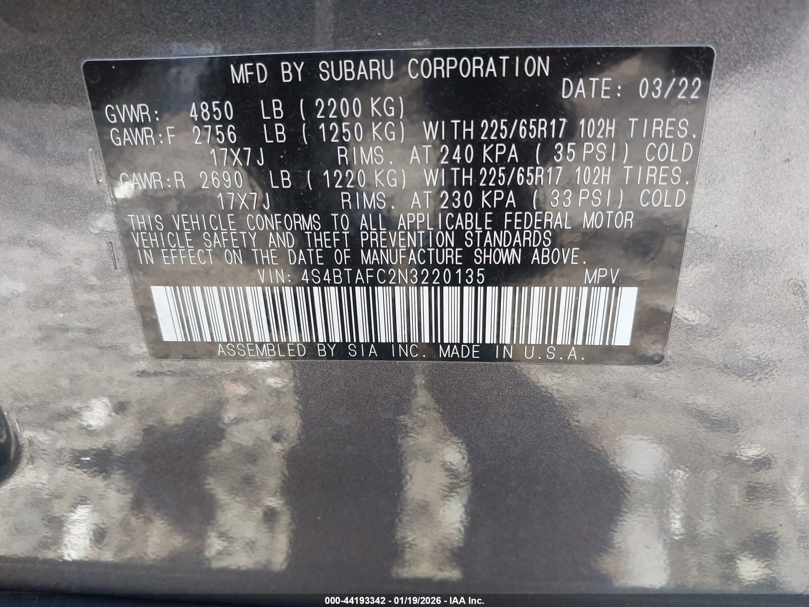 SUBARU OUTBACK image 9