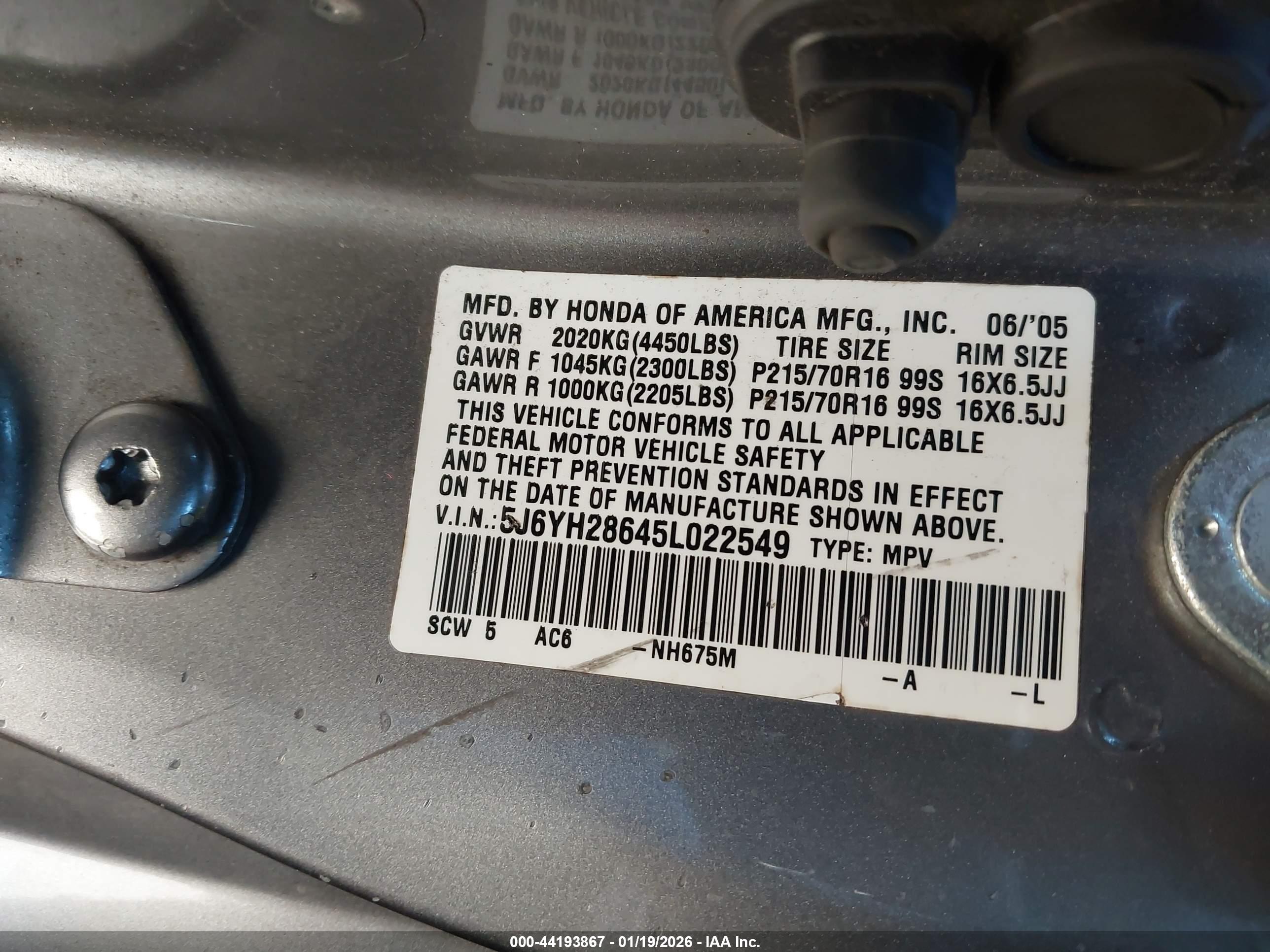 HONDA ELEMENT image 9
