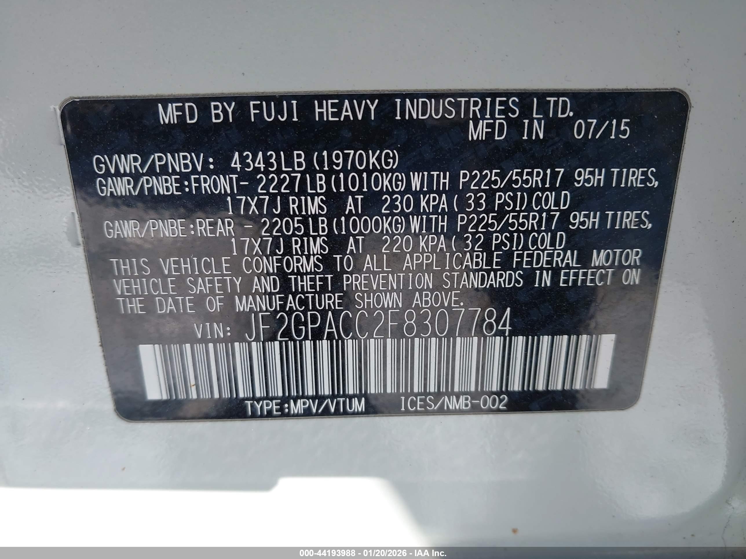 SUBARU XV image 9