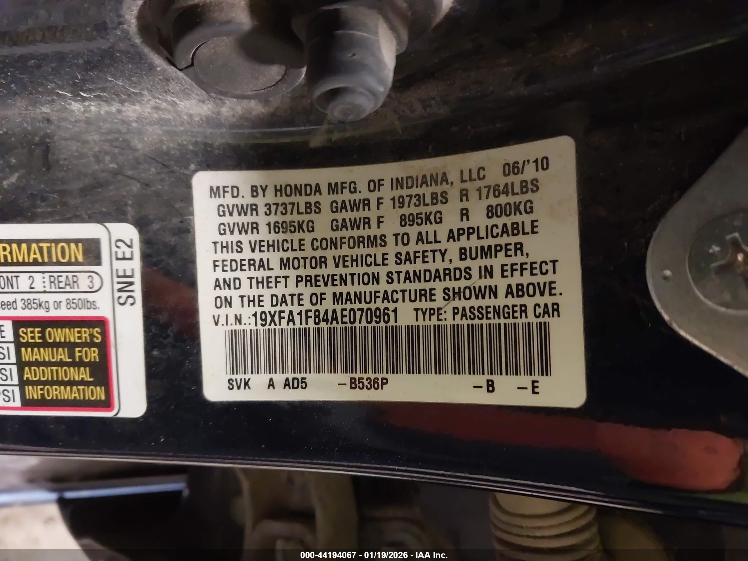 HONDA CIVIC image 9